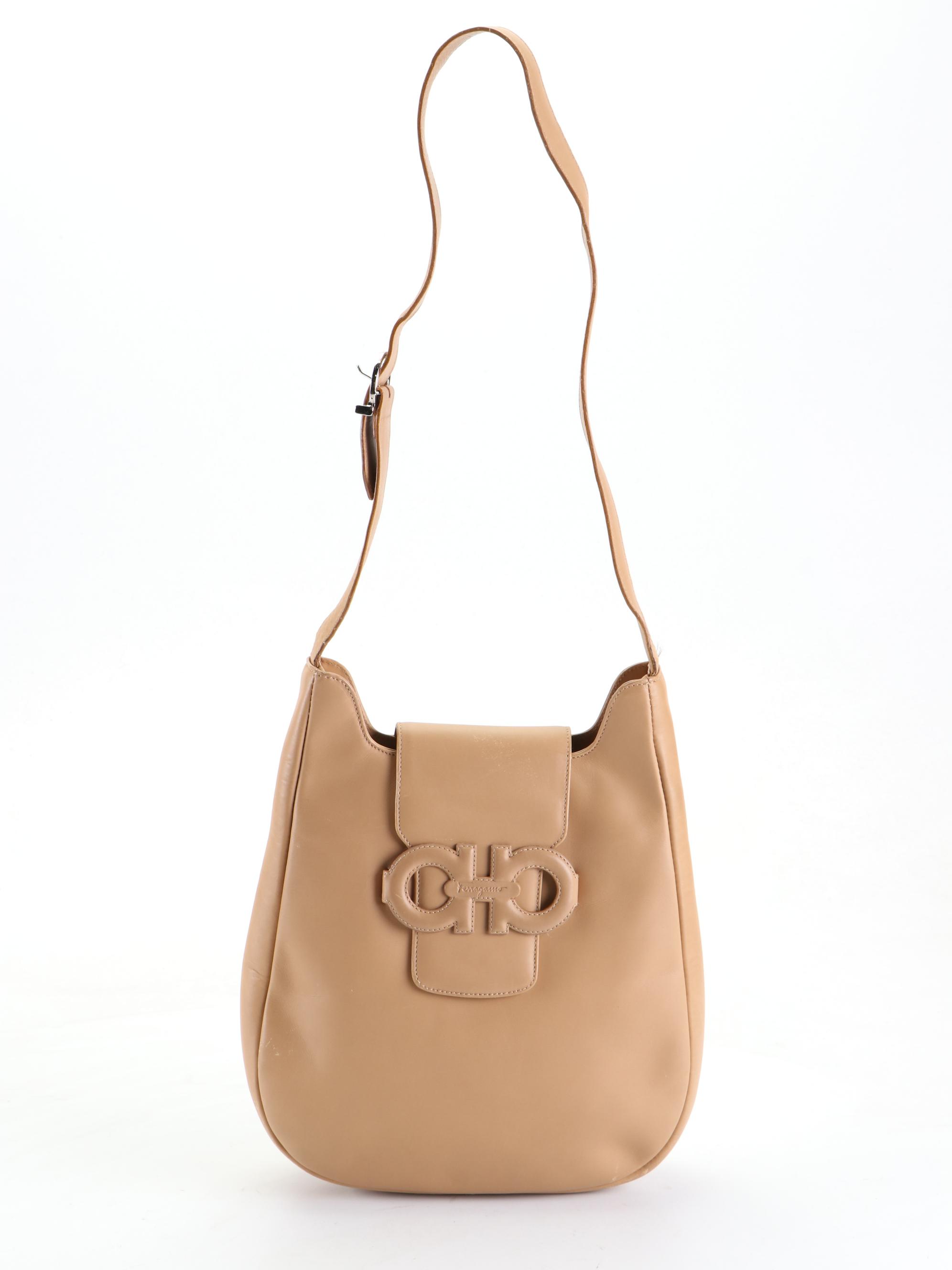 Salvatore Ferragamo Gancini Leather Shoulder Bag