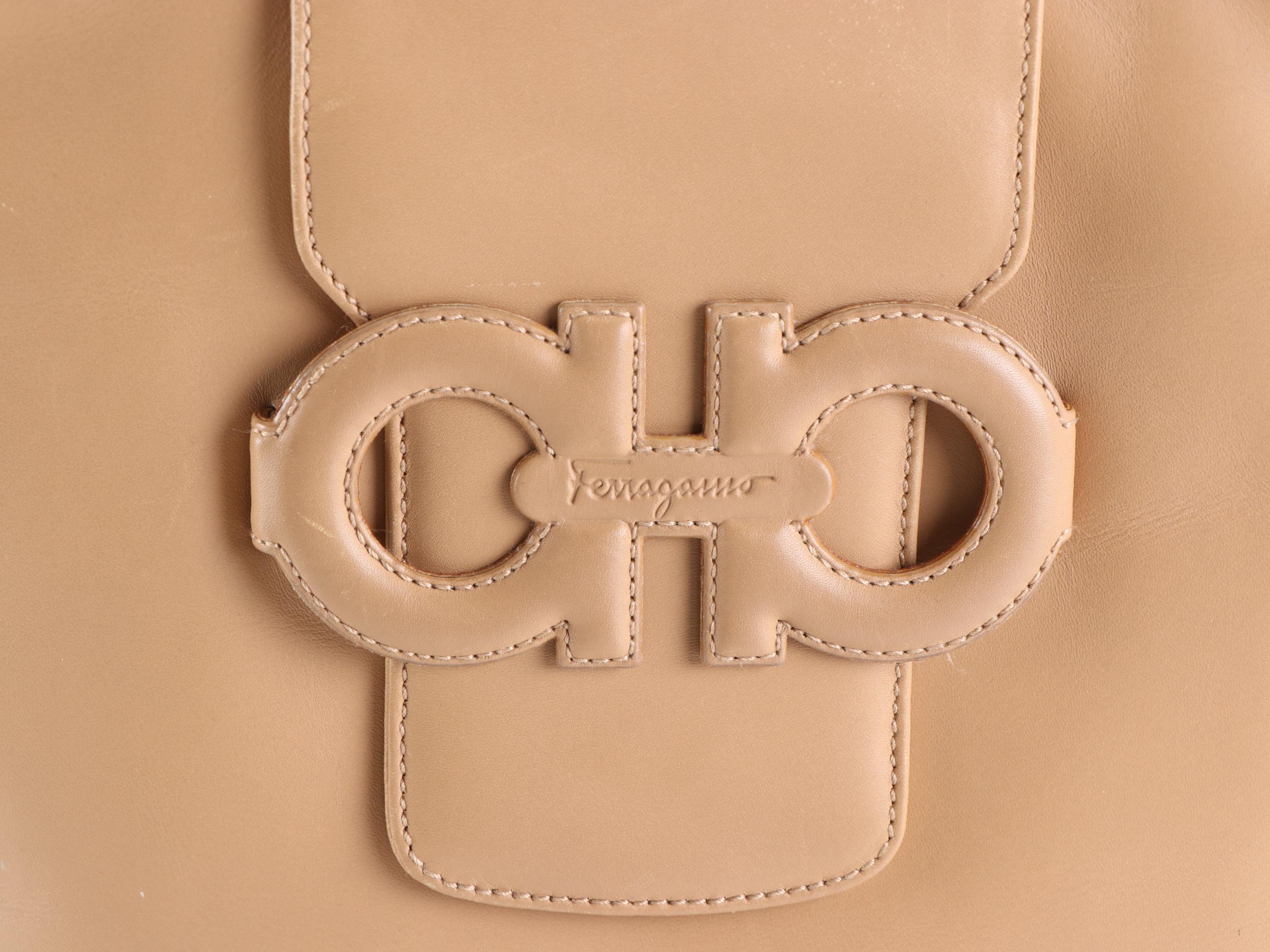 Salvatore Ferragamo Gancini Leather Shoulder Bag