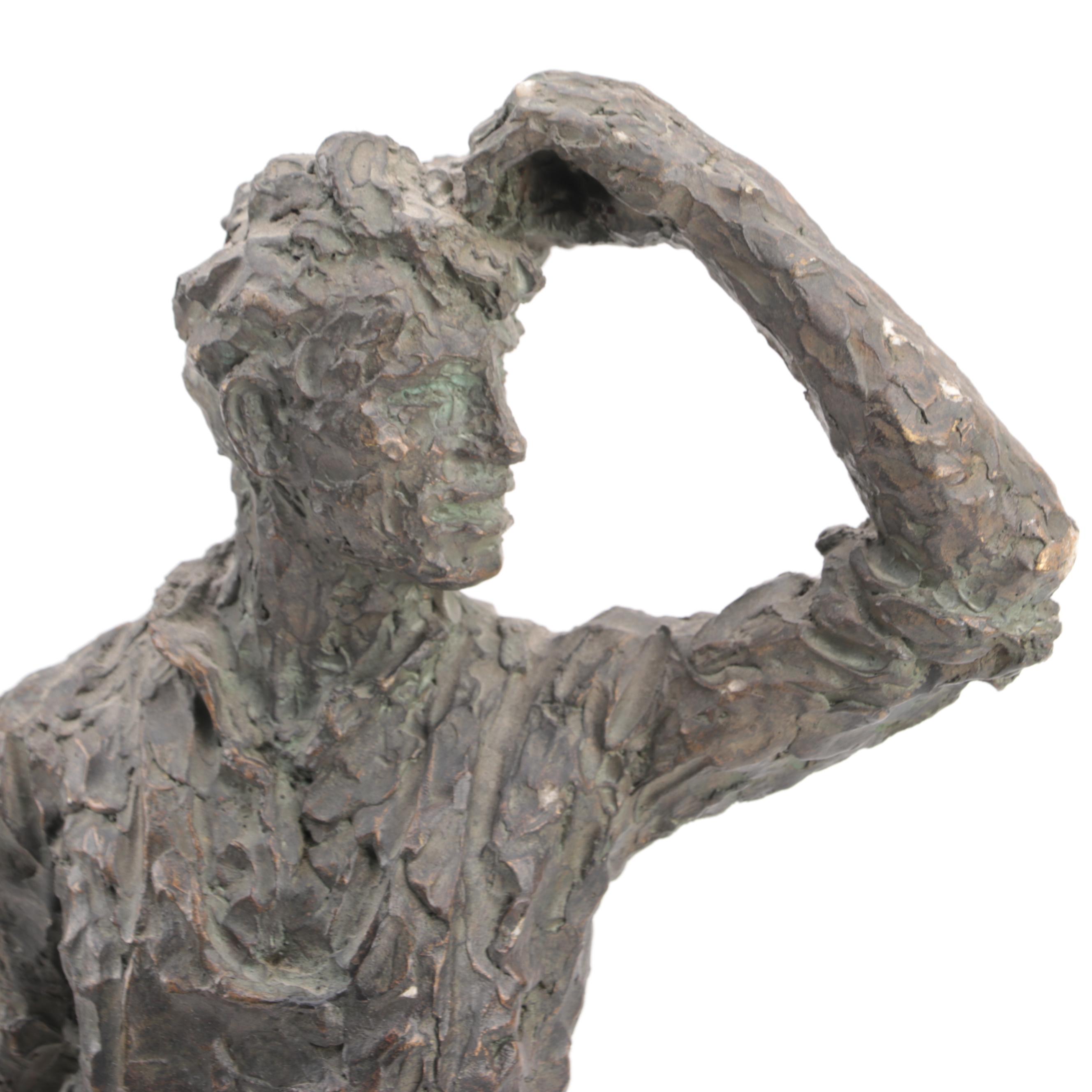 Cast Metal Sculpture of Standing Male Figure