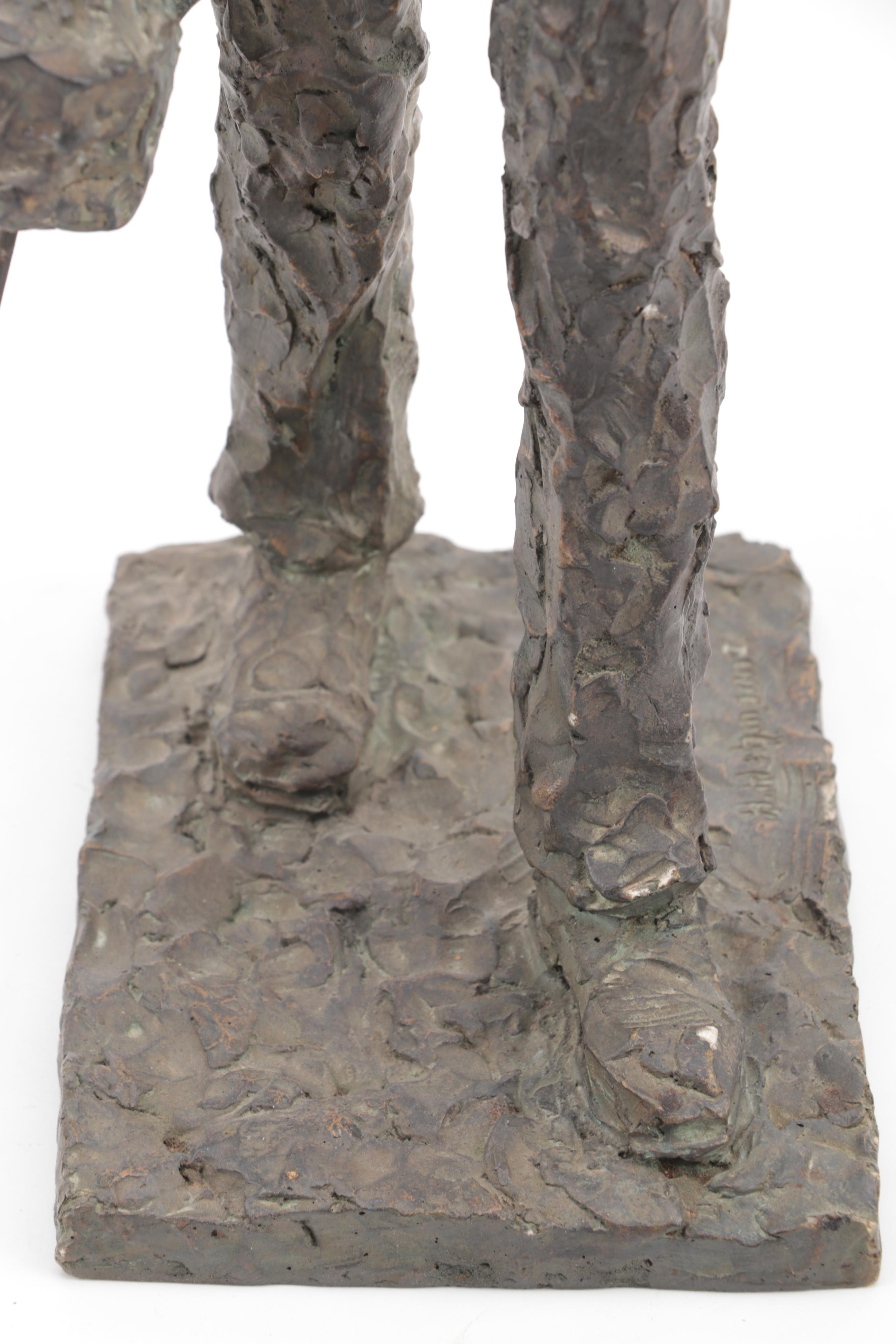 Cast Metal Sculpture of Standing Male Figure