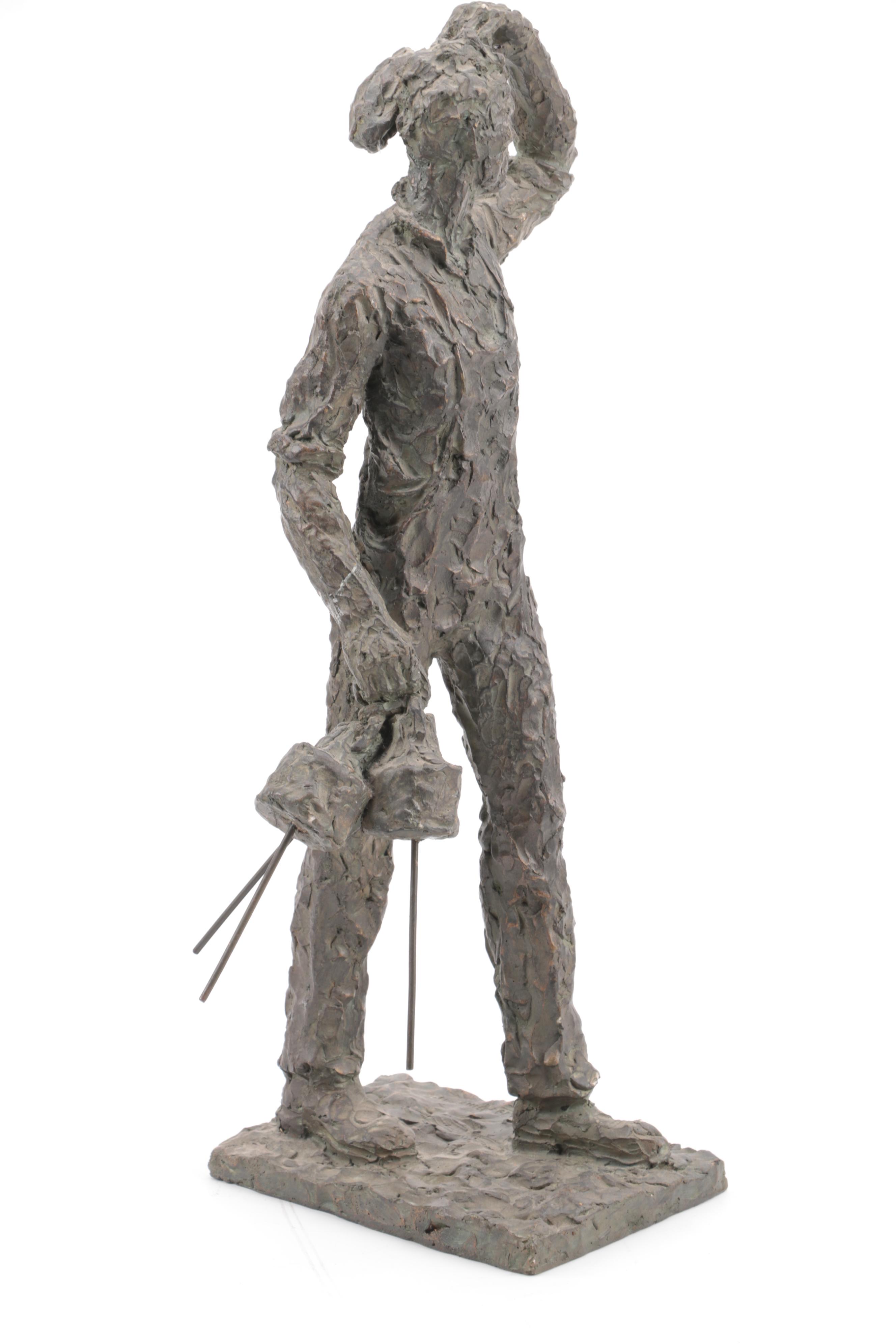 Cast Metal Sculpture of Standing Male Figure