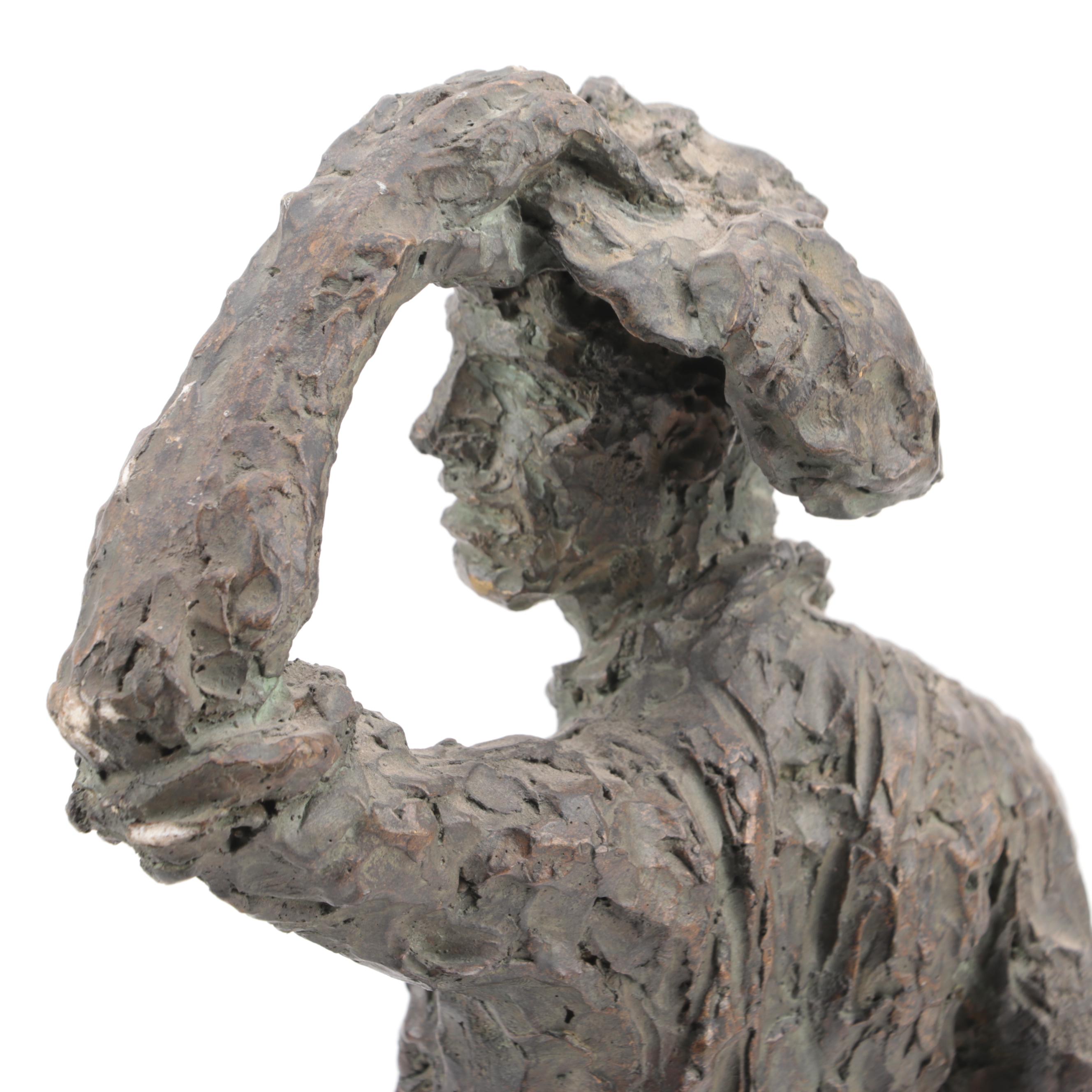 Cast Metal Sculpture of Standing Male Figure