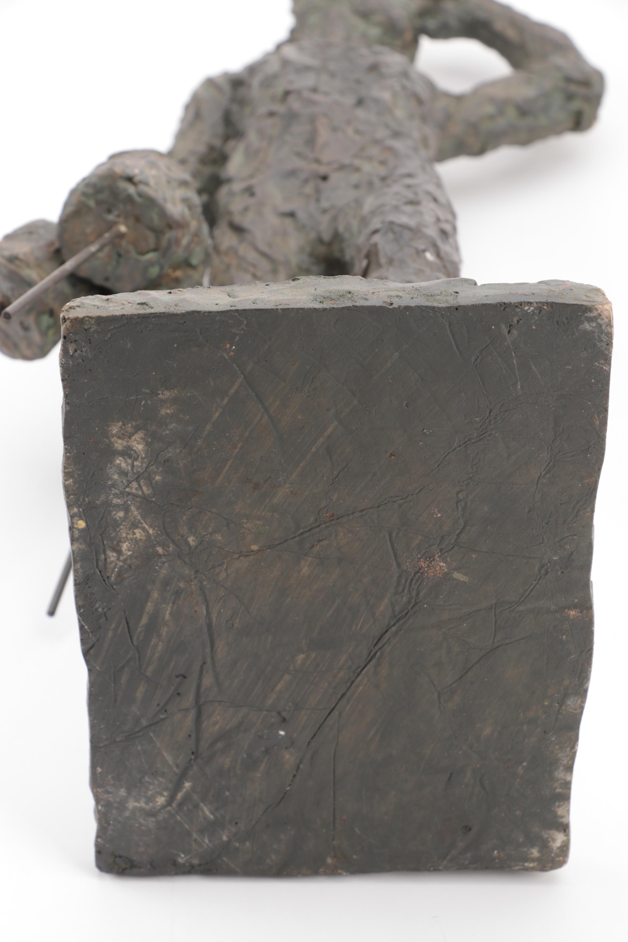 Cast Metal Sculpture of Standing Male Figure