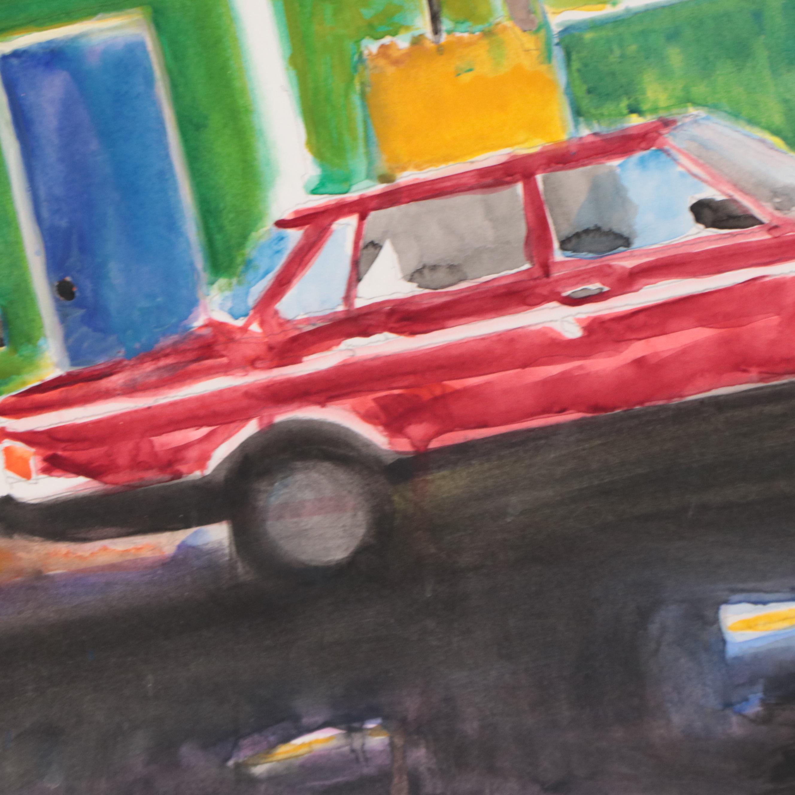 Watercolor Painting of Car, 1985