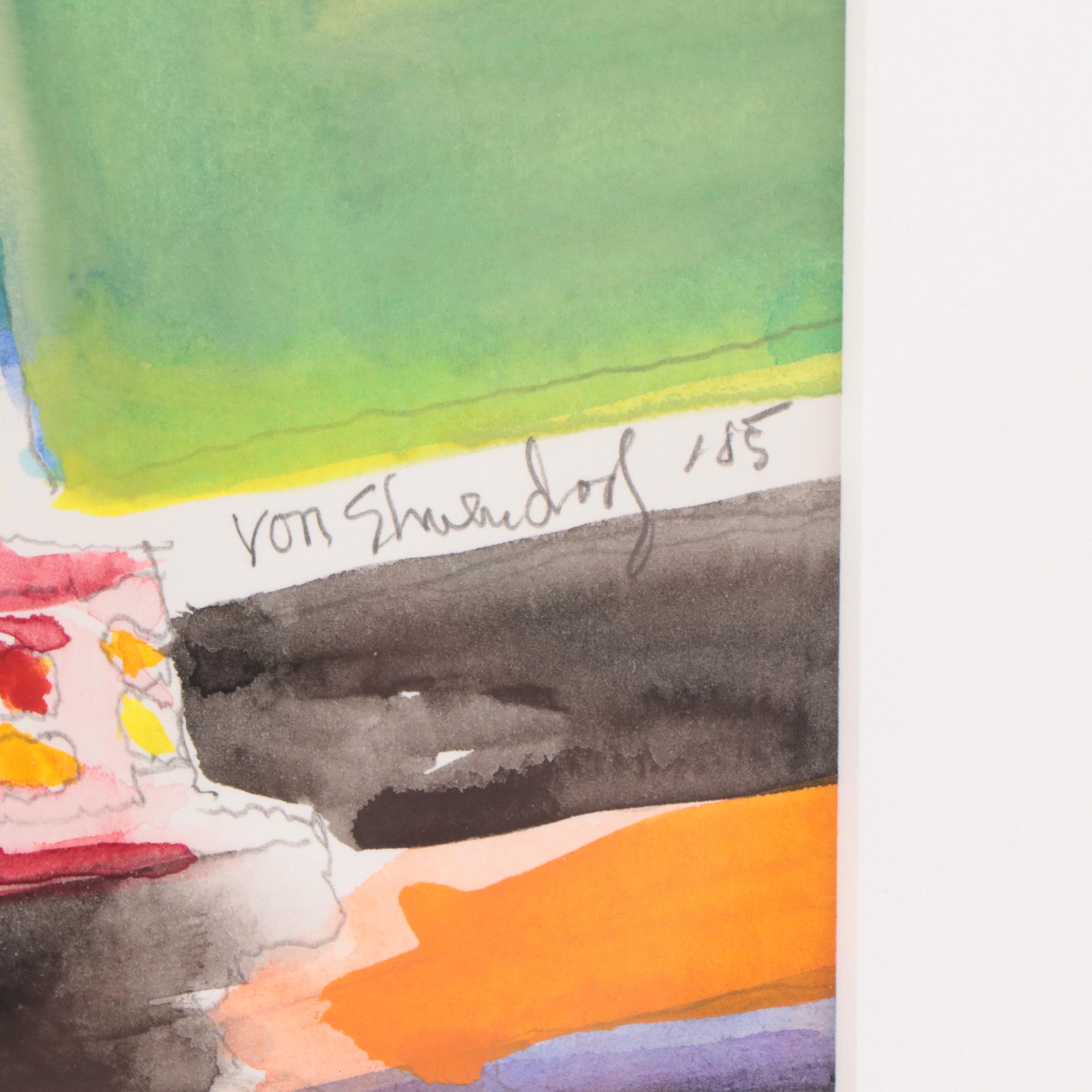 Watercolor Painting of Car, 1985