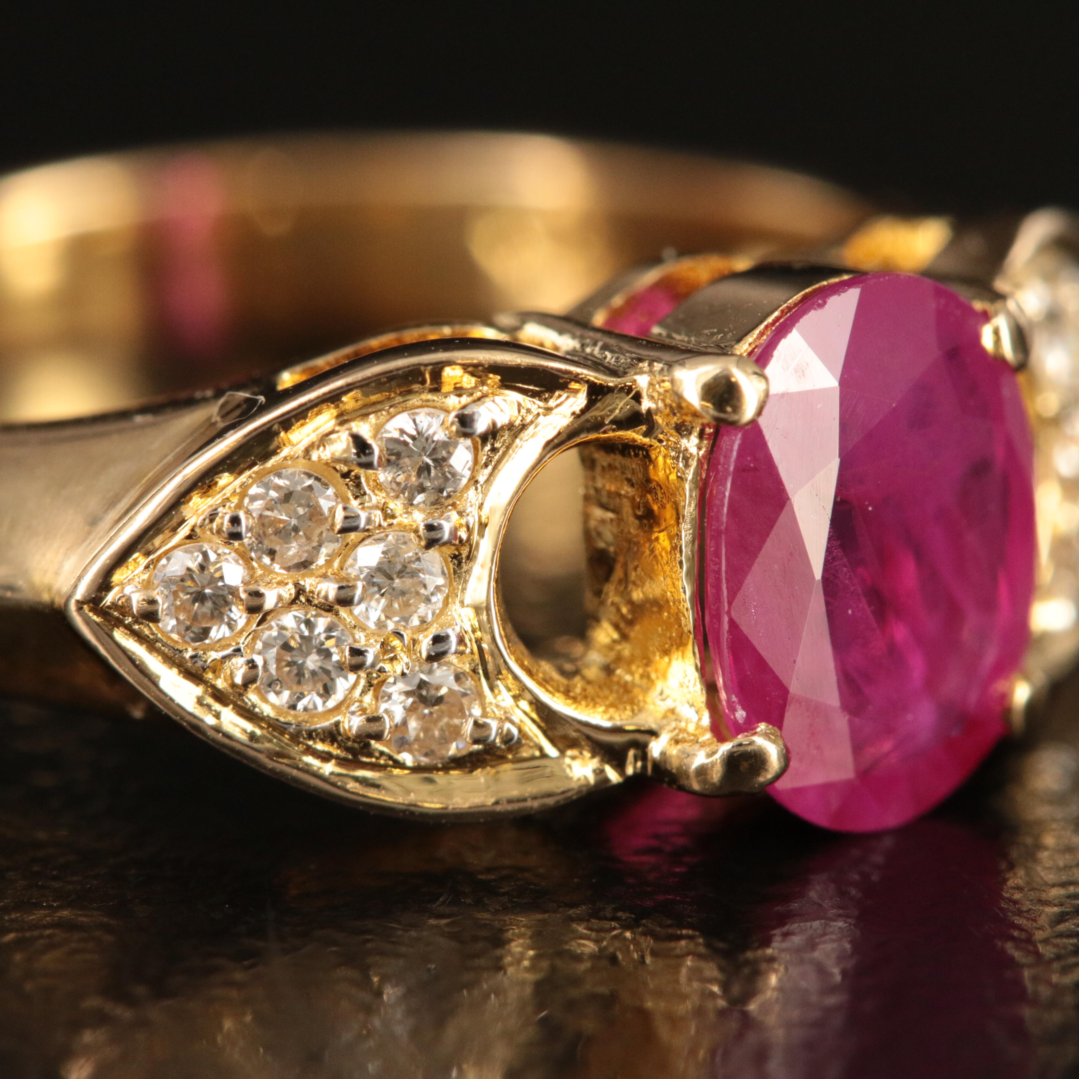 18K 1.80 CT Ruby and Diamond Ring