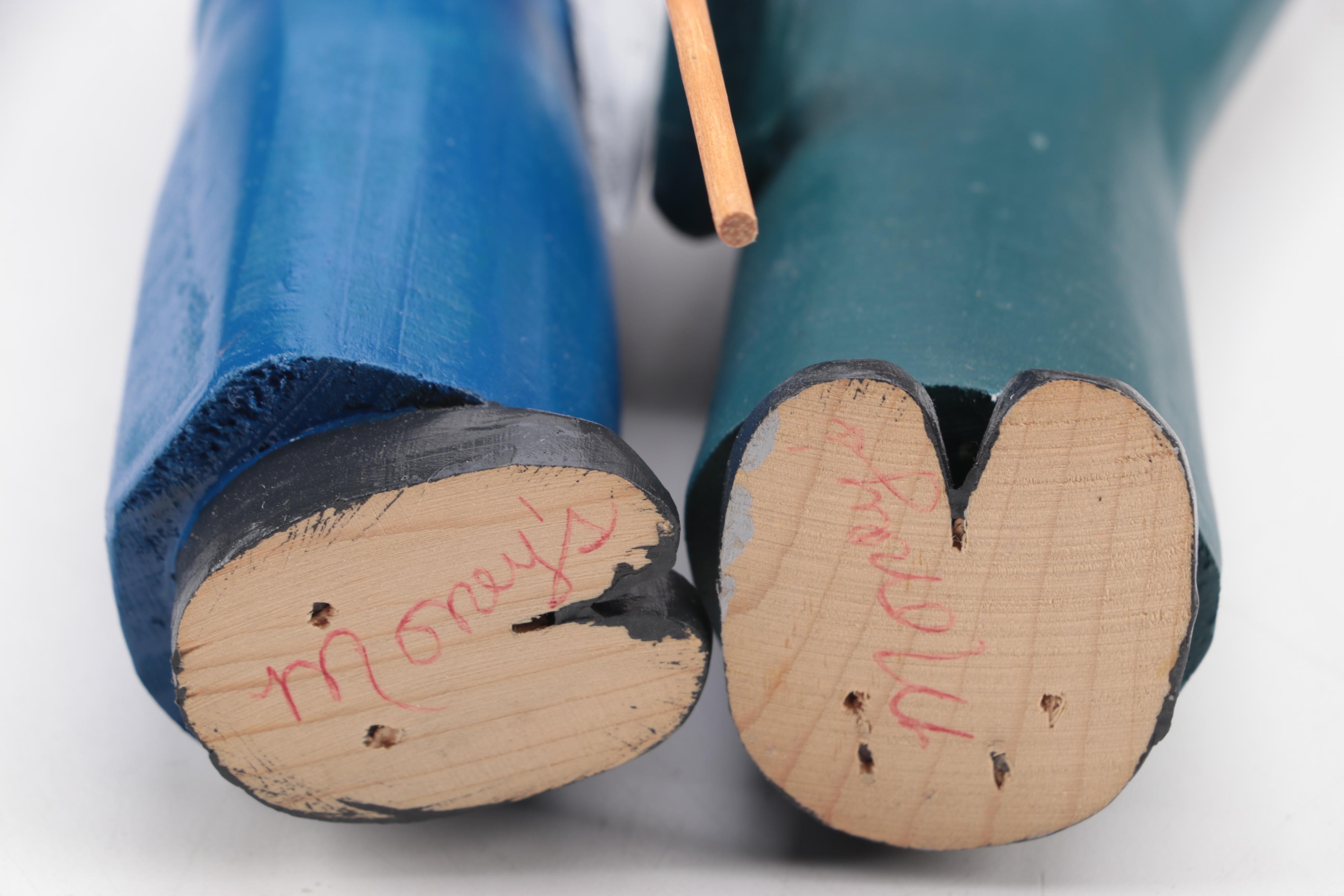 Lonnie and Twyla Money Folk Art Hand-Painted Carved Wood Noah's Ark and Animals