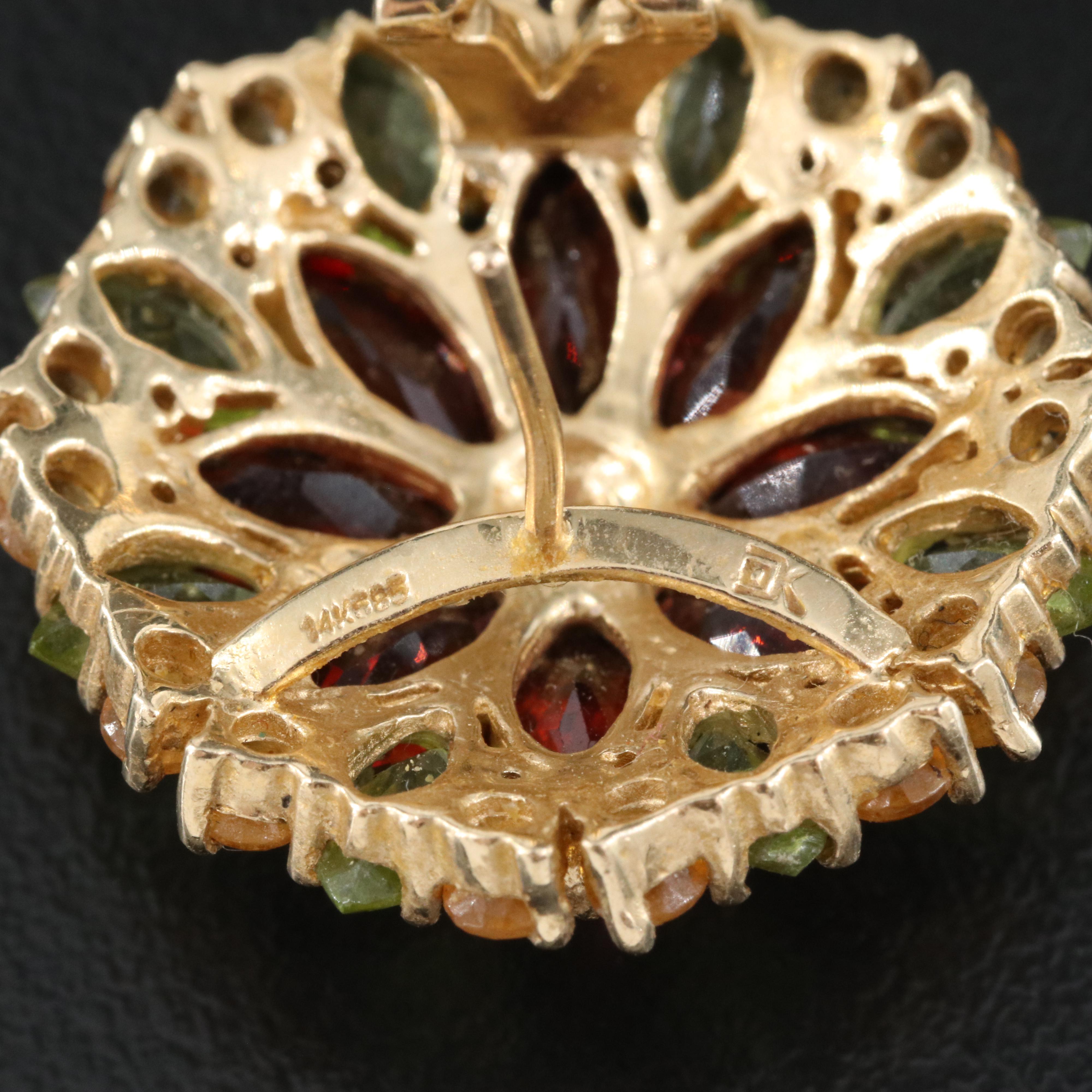 14K Gemstone Floral Earring and Ring Set with 10K Opal Ring