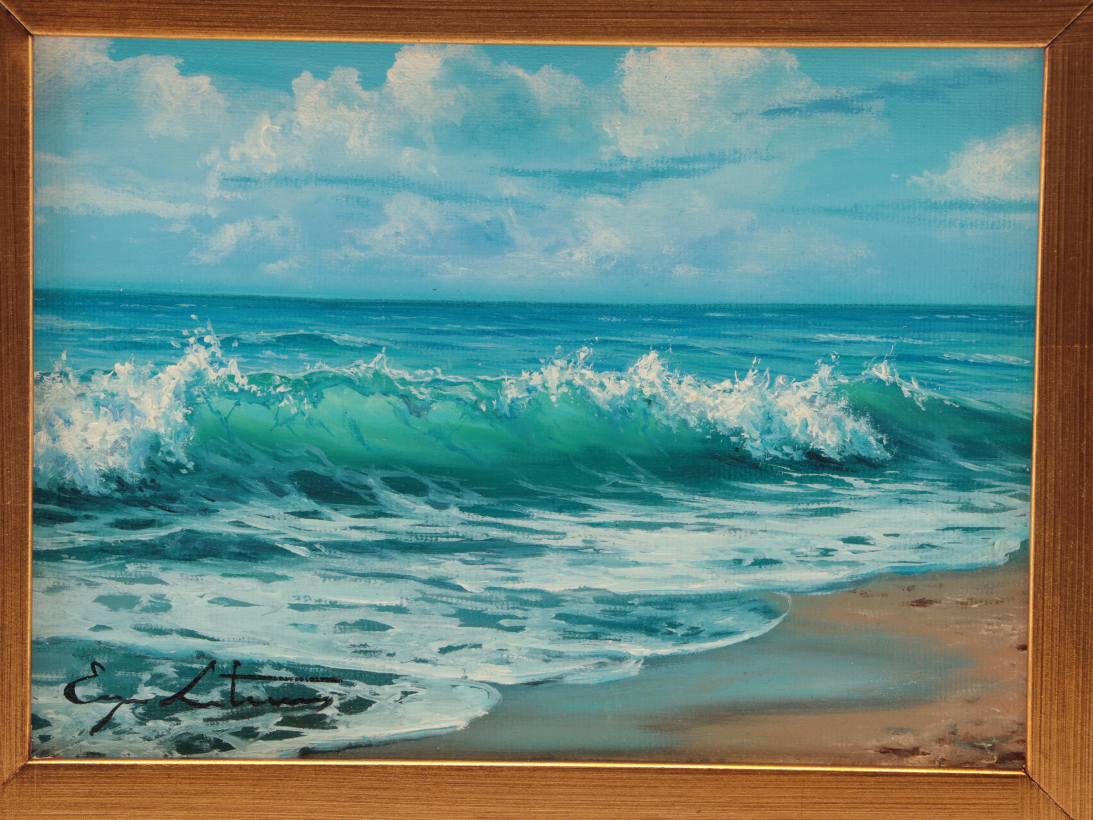 Jevgenijus Litvinas Oil Painting "Sea," 2022