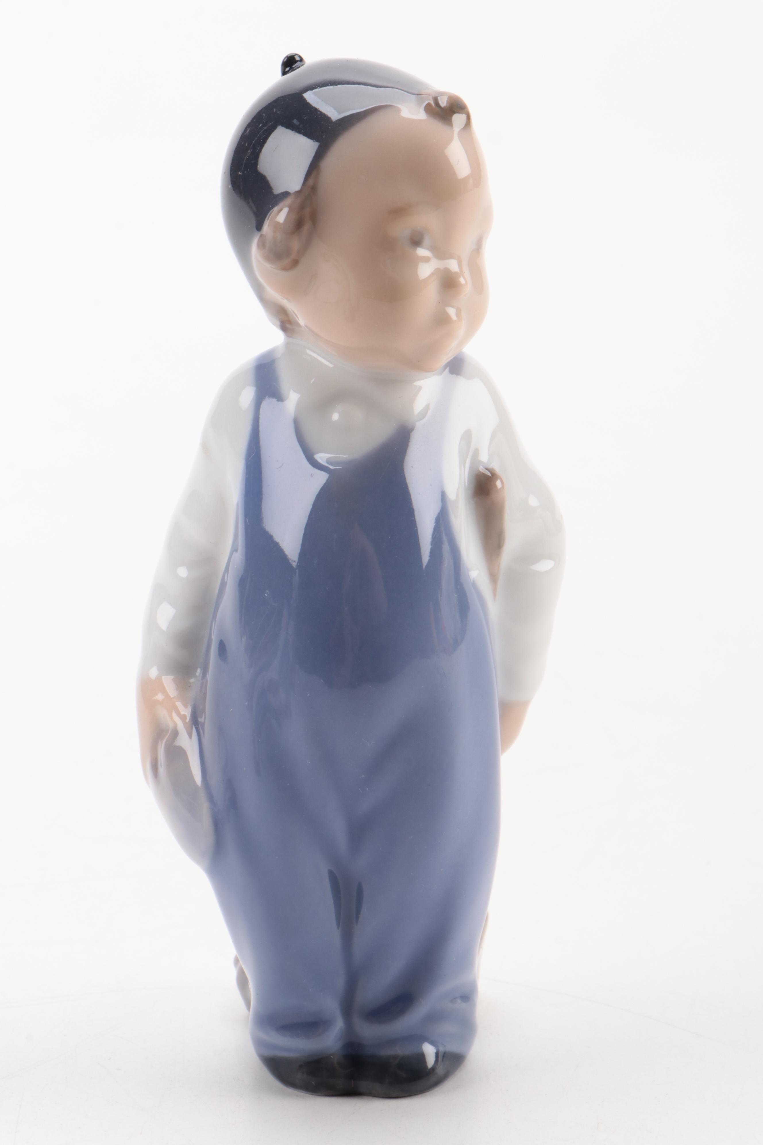 "Girl With Satchel" and Other Royal Copenhagen Porcelain Figurines