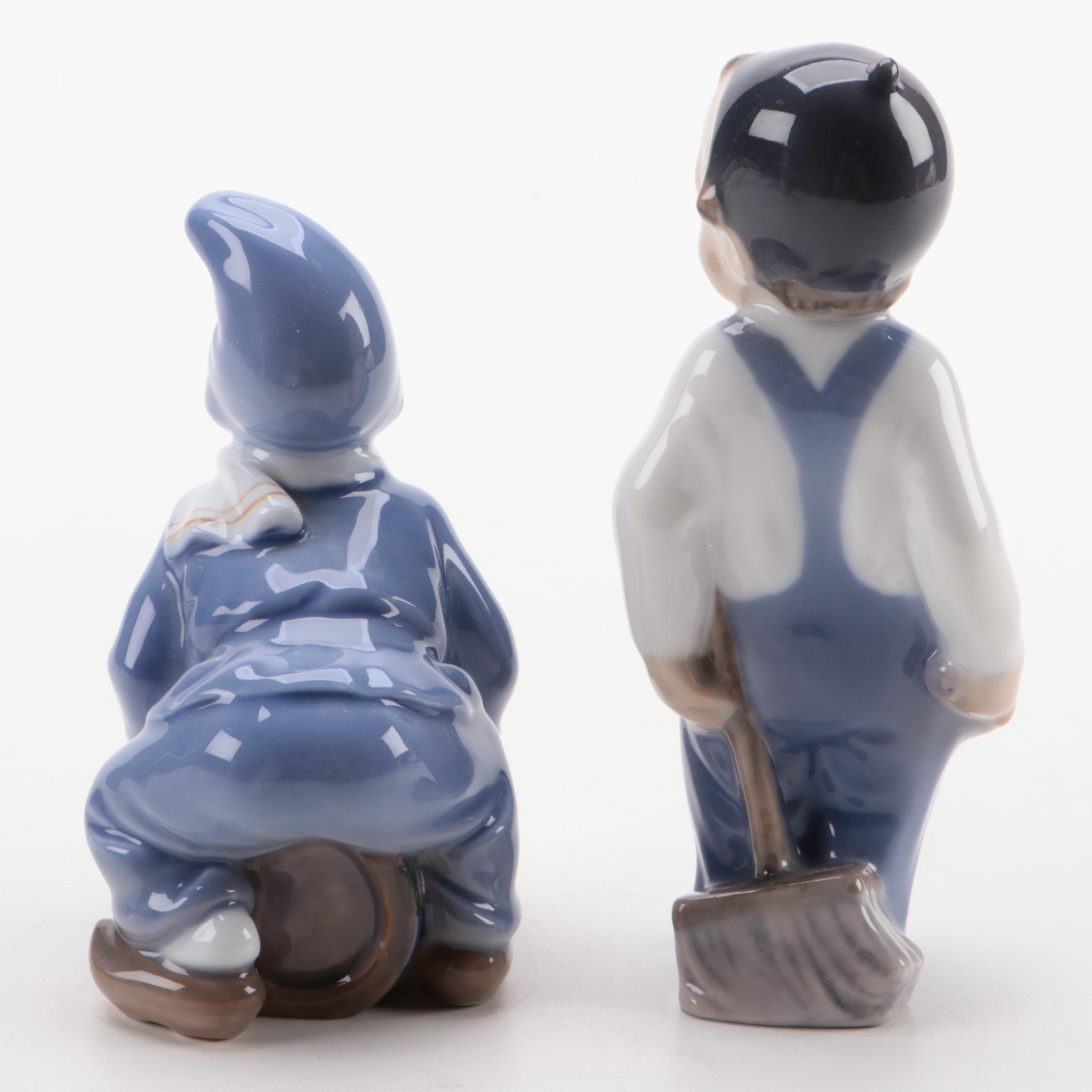 "Girl With Satchel" and Other Royal Copenhagen Porcelain Figurines