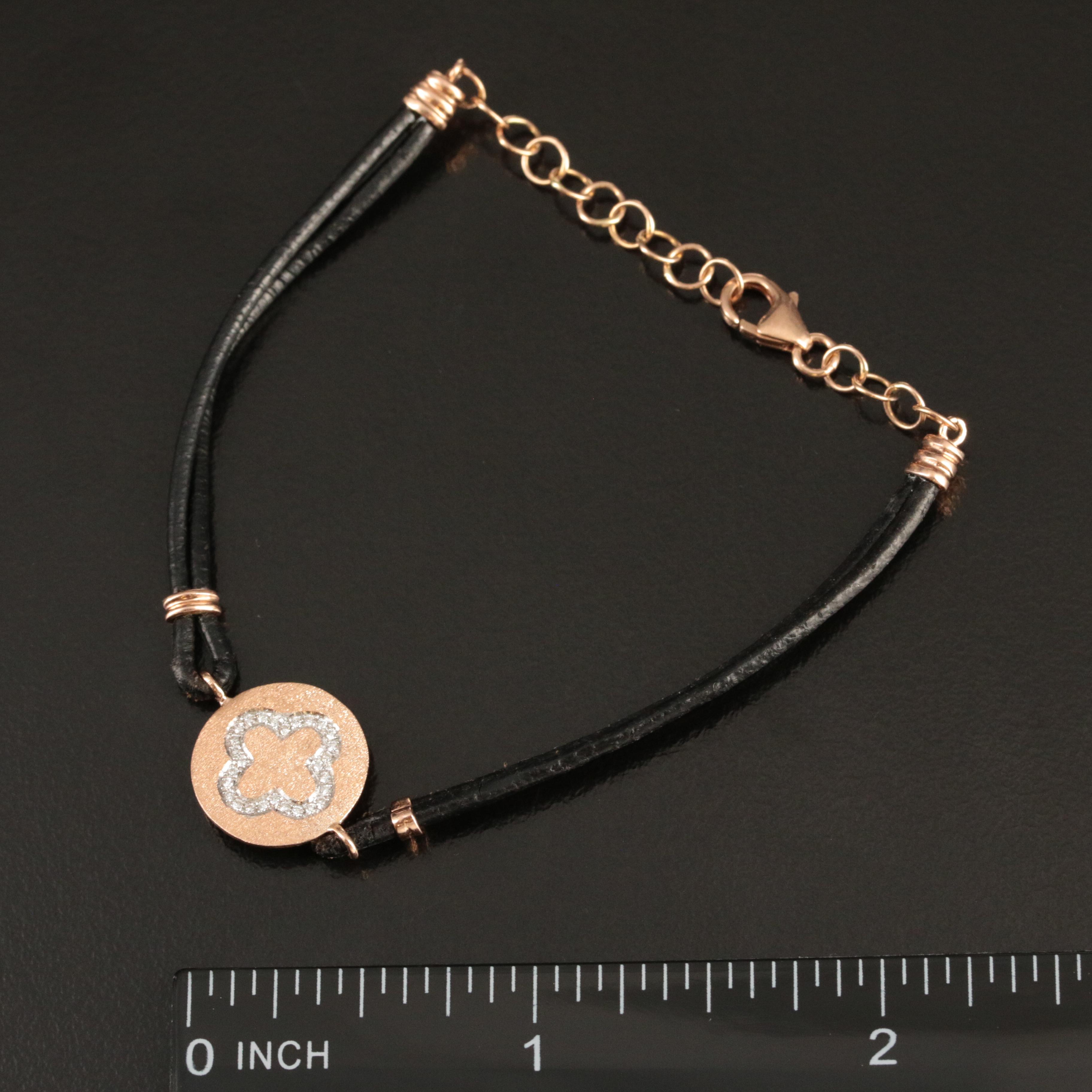 14K 0.07 CTW Diamond Quatrefoil Bracelet