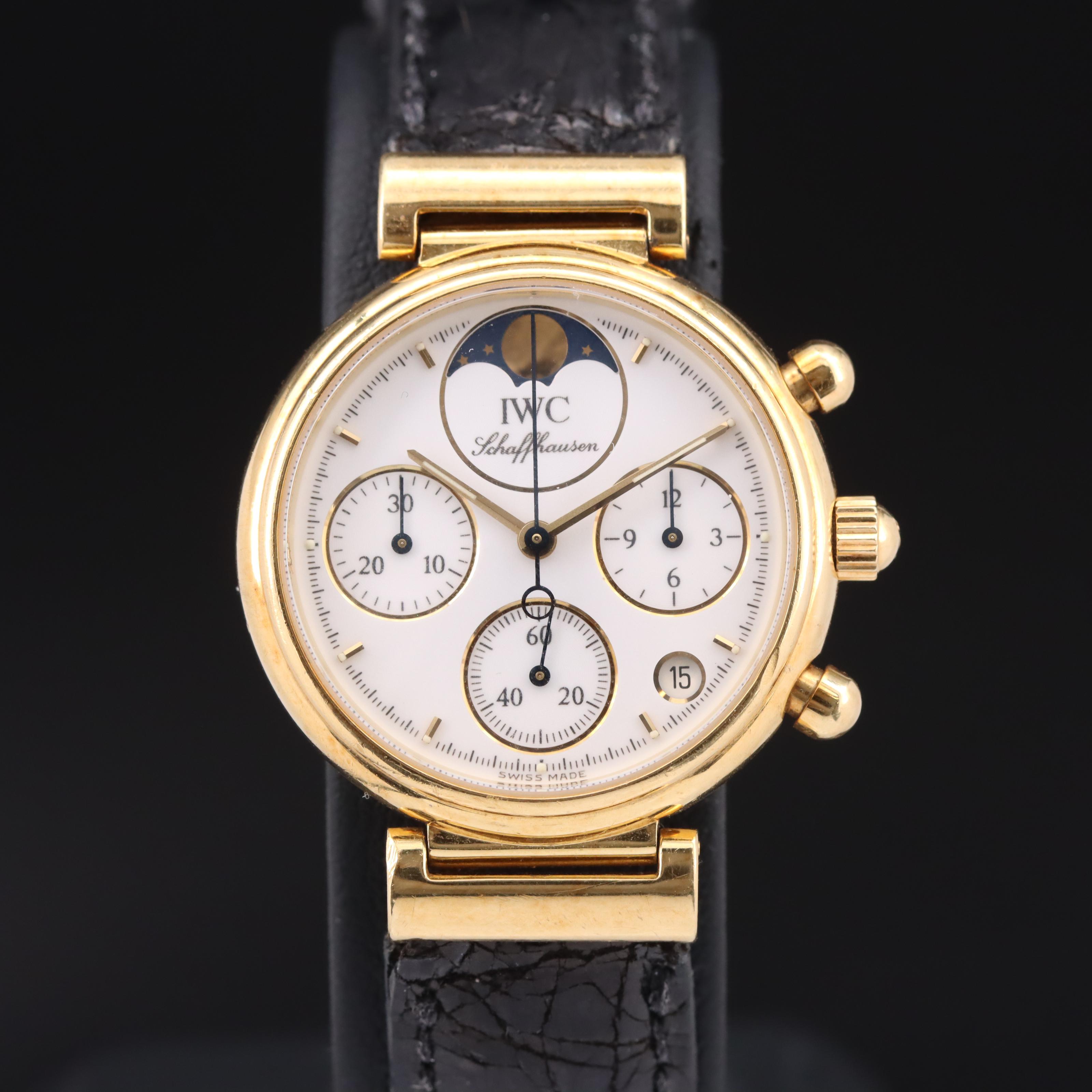 18K I.W.C. Schaffhausen Da Vinci Moonphase Chronograph Watch