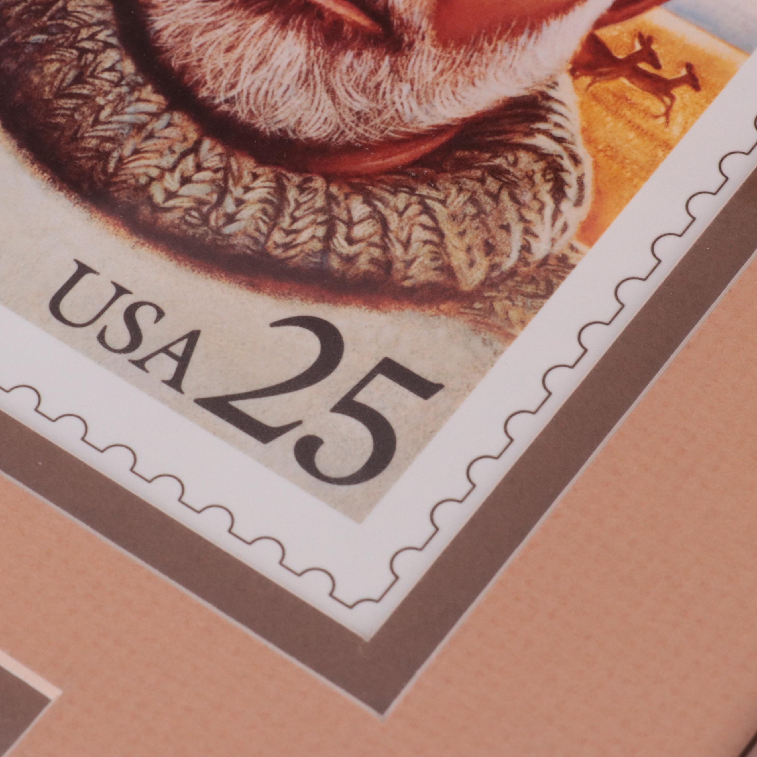 Framed Ernest Hemingway Postage Stamp Set