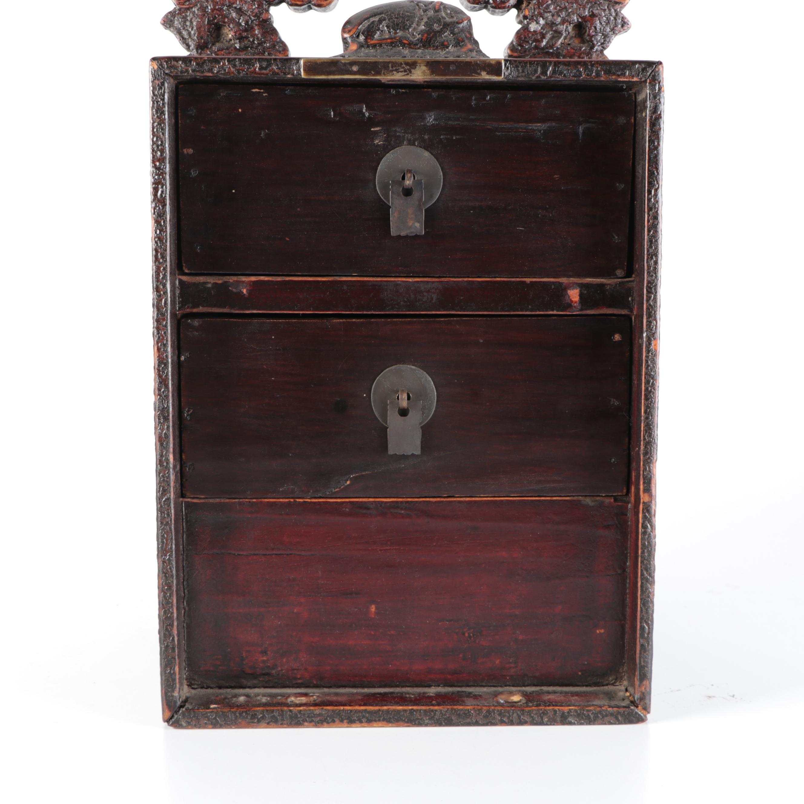 Chinese  Wooden Collectors Box or Specimen Case