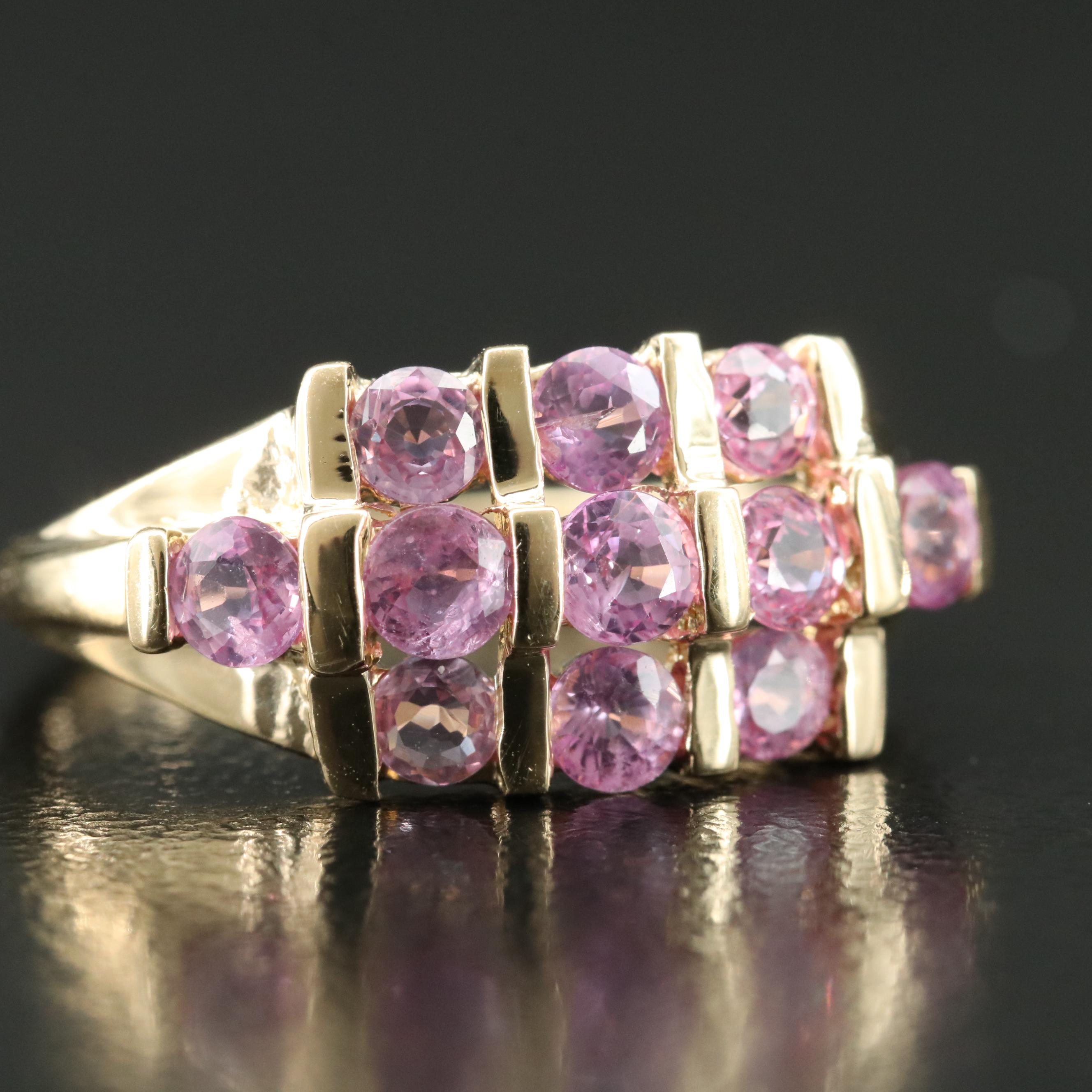 14K Pink Sapphire Ring