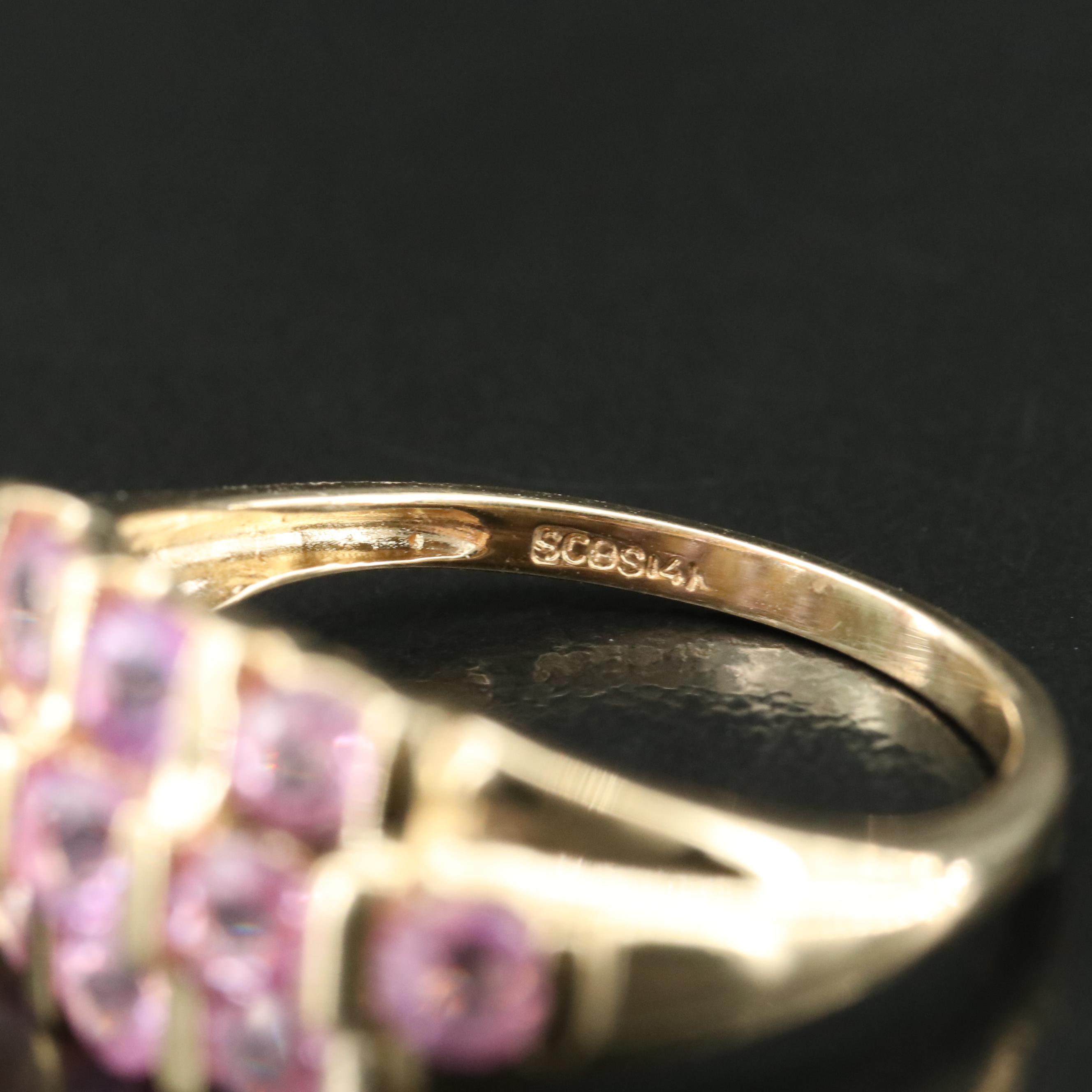 14K Pink Sapphire Ring