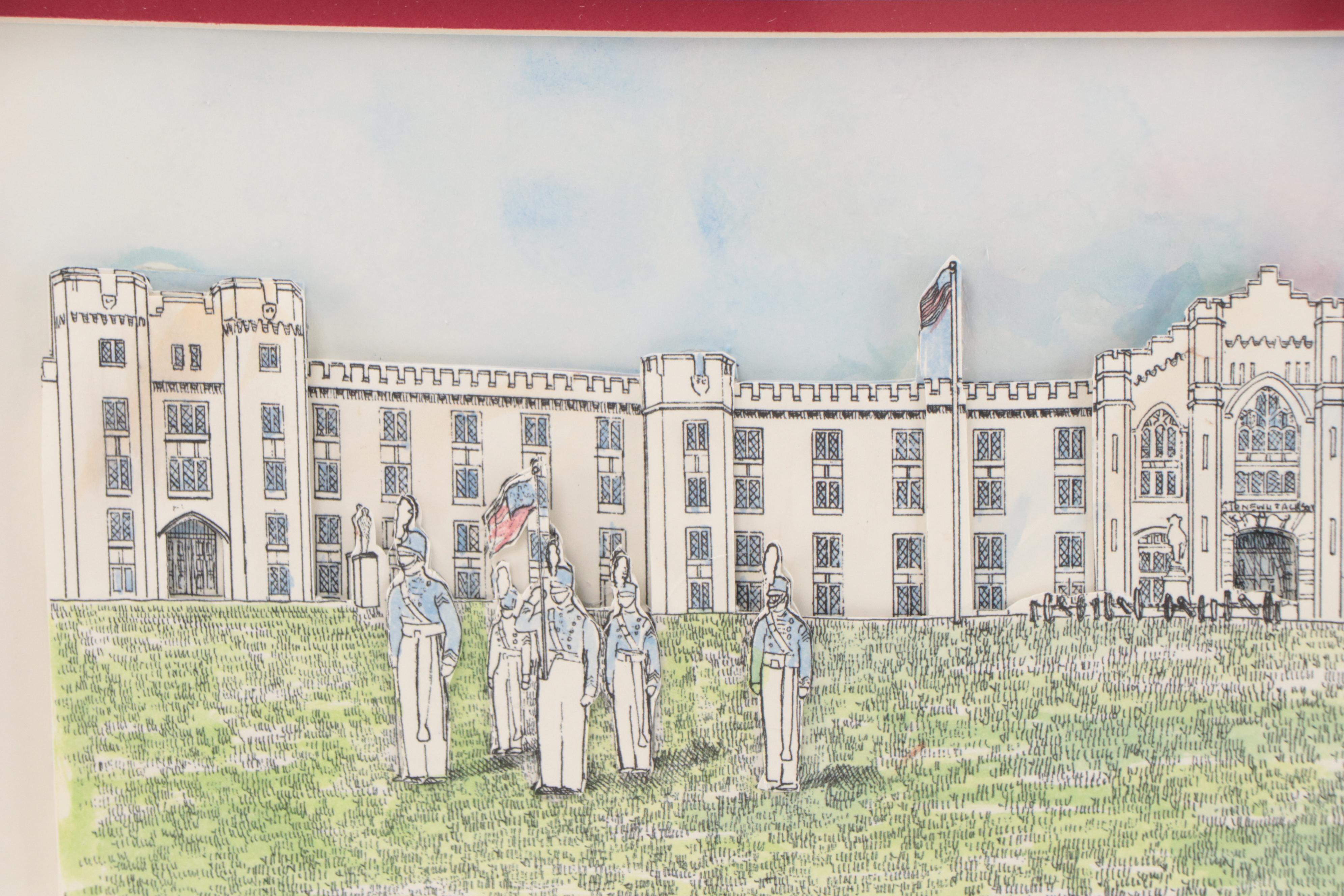 Patsy Gullett Dimensional Watercolor Painting "VMI"