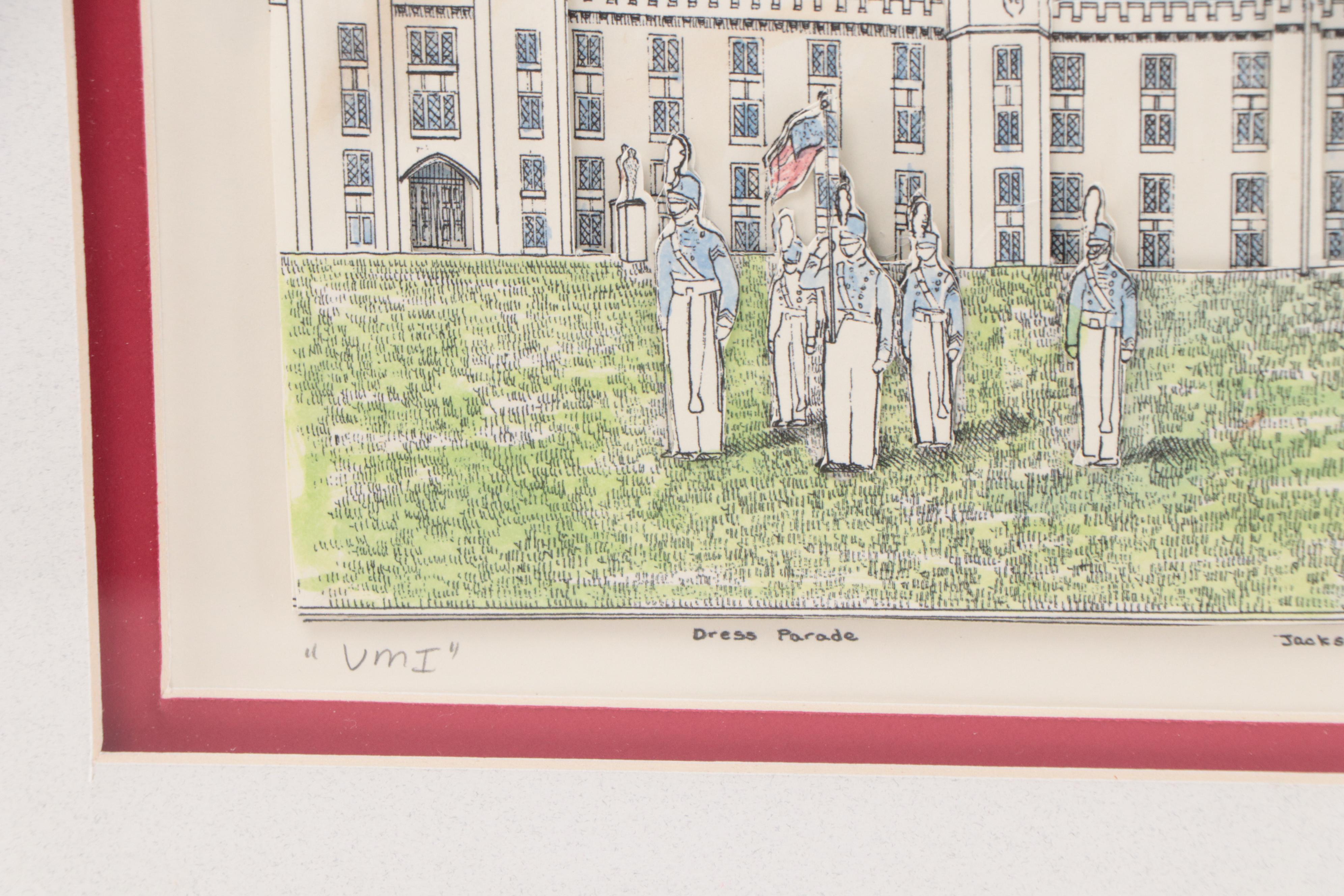 Patsy Gullett Dimensional Watercolor Painting "VMI"