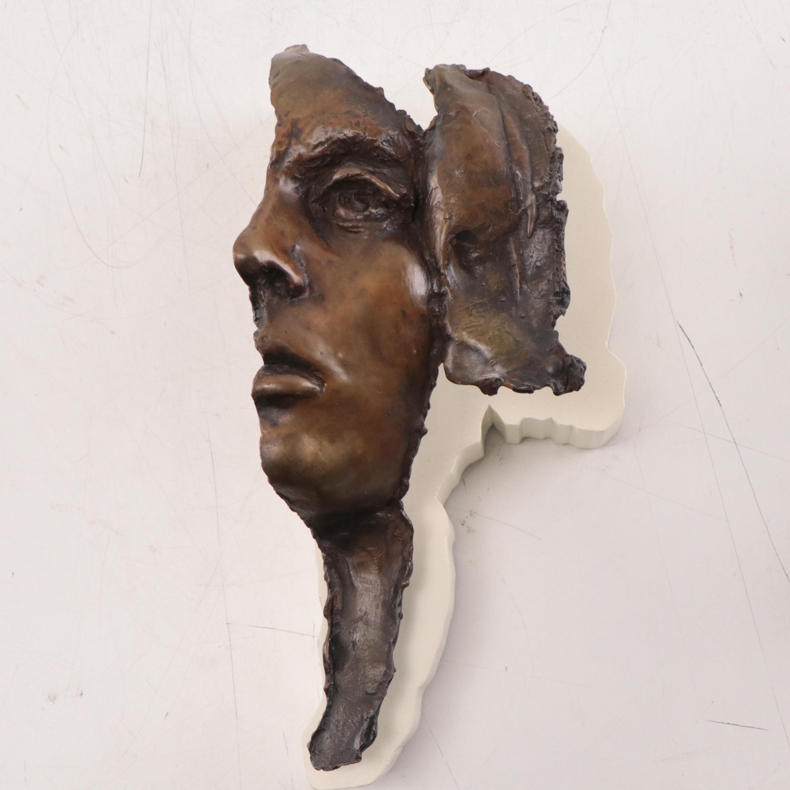 Cast Bronze Faces and Fragments Wall Sculptures