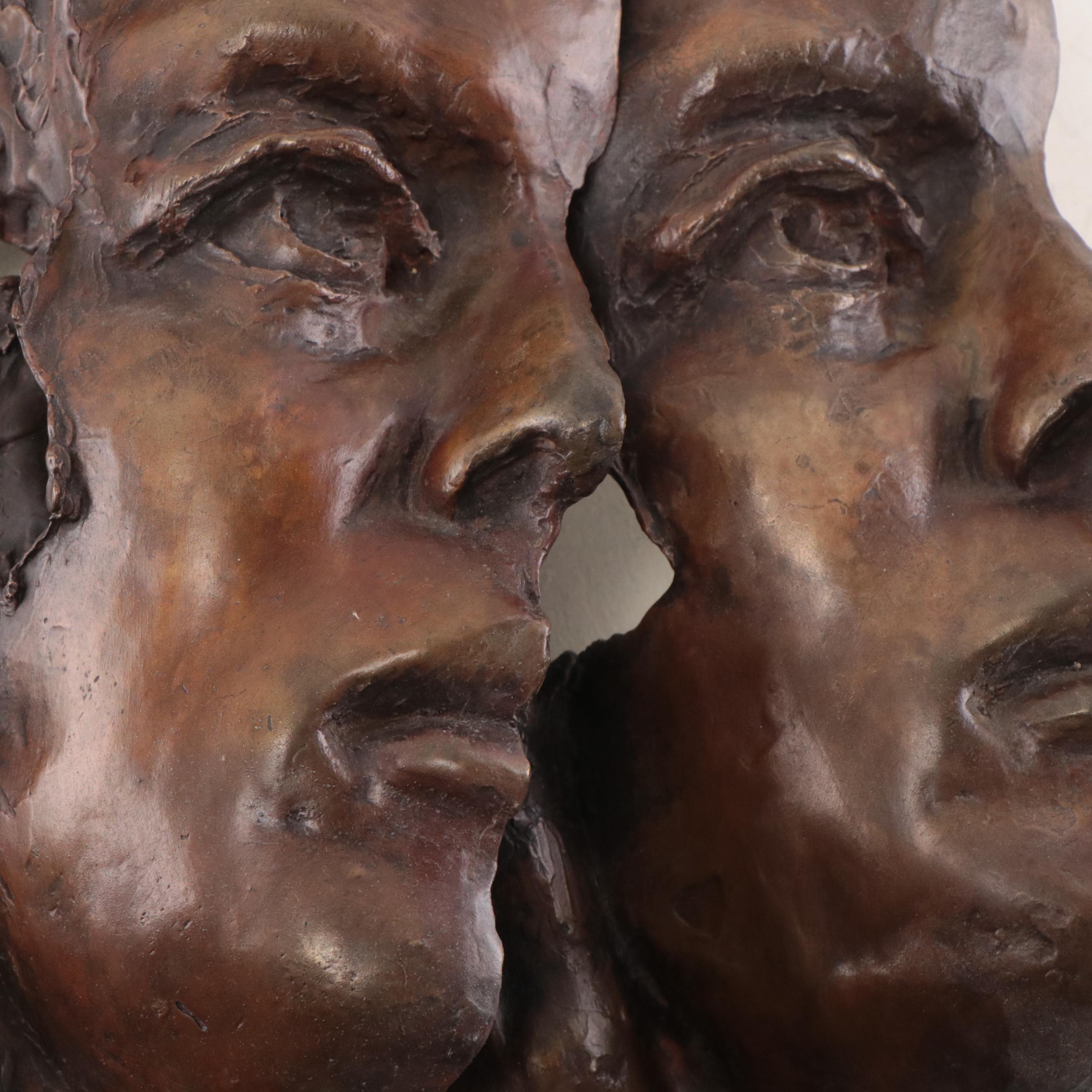 Cast Bronze Faces and Fragments Wall Sculptures