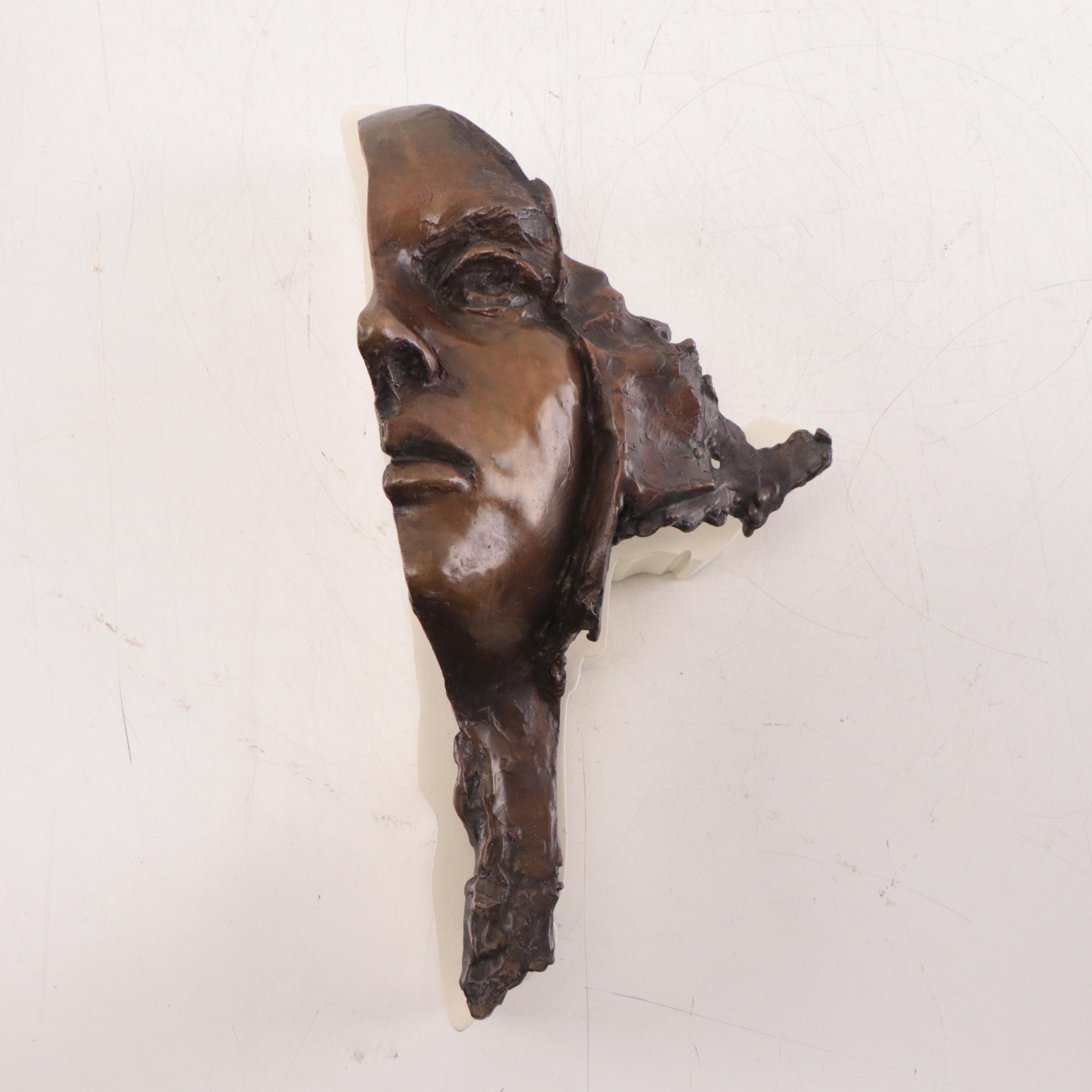 Cast Bronze Faces and Fragments Wall Sculptures