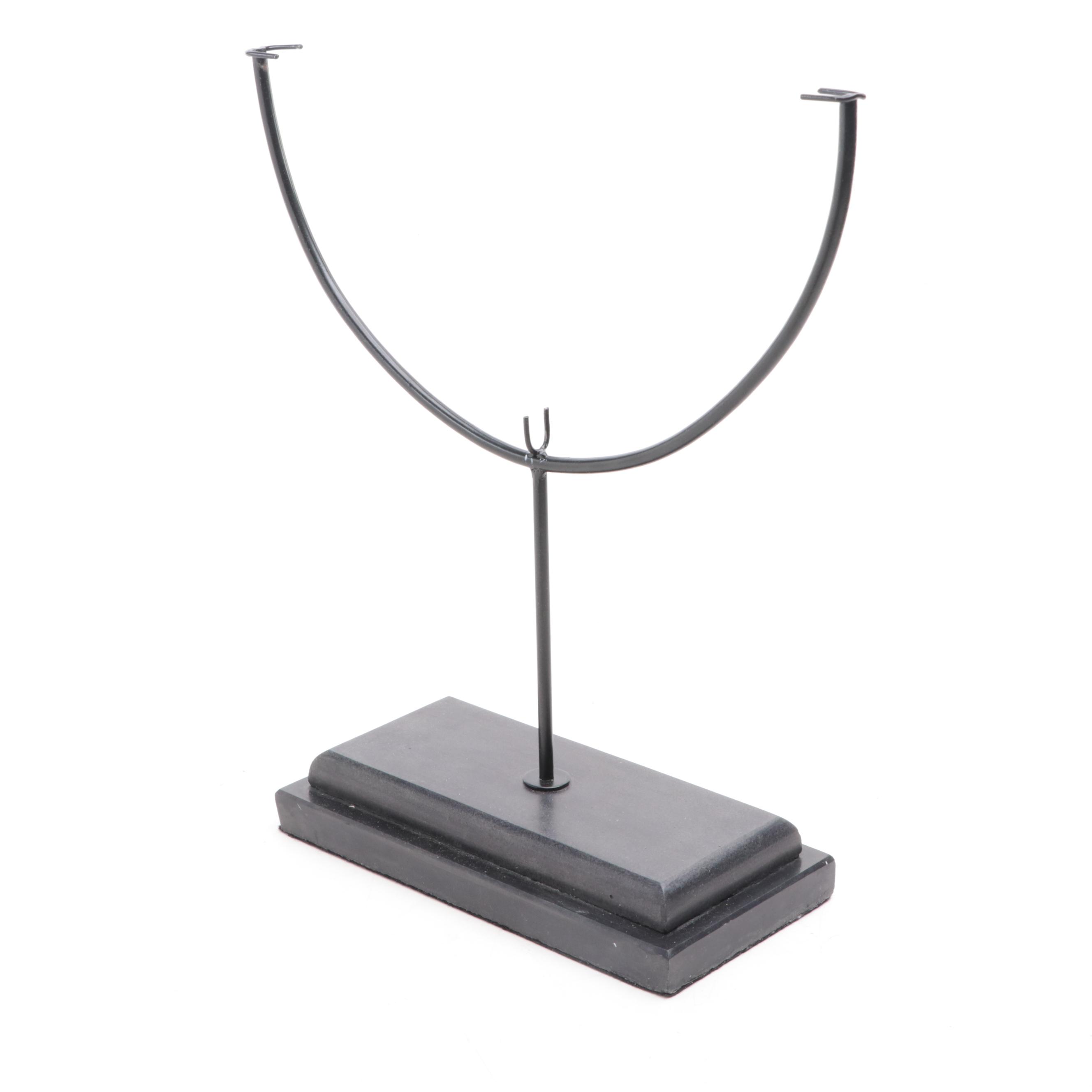 Carved Chinese Serpentine Medallion with Stand