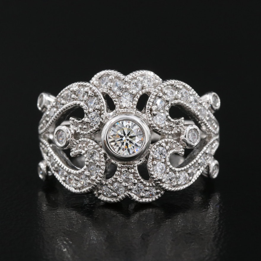 Joseph Esposito Sterling Cubic Zirconia Ring