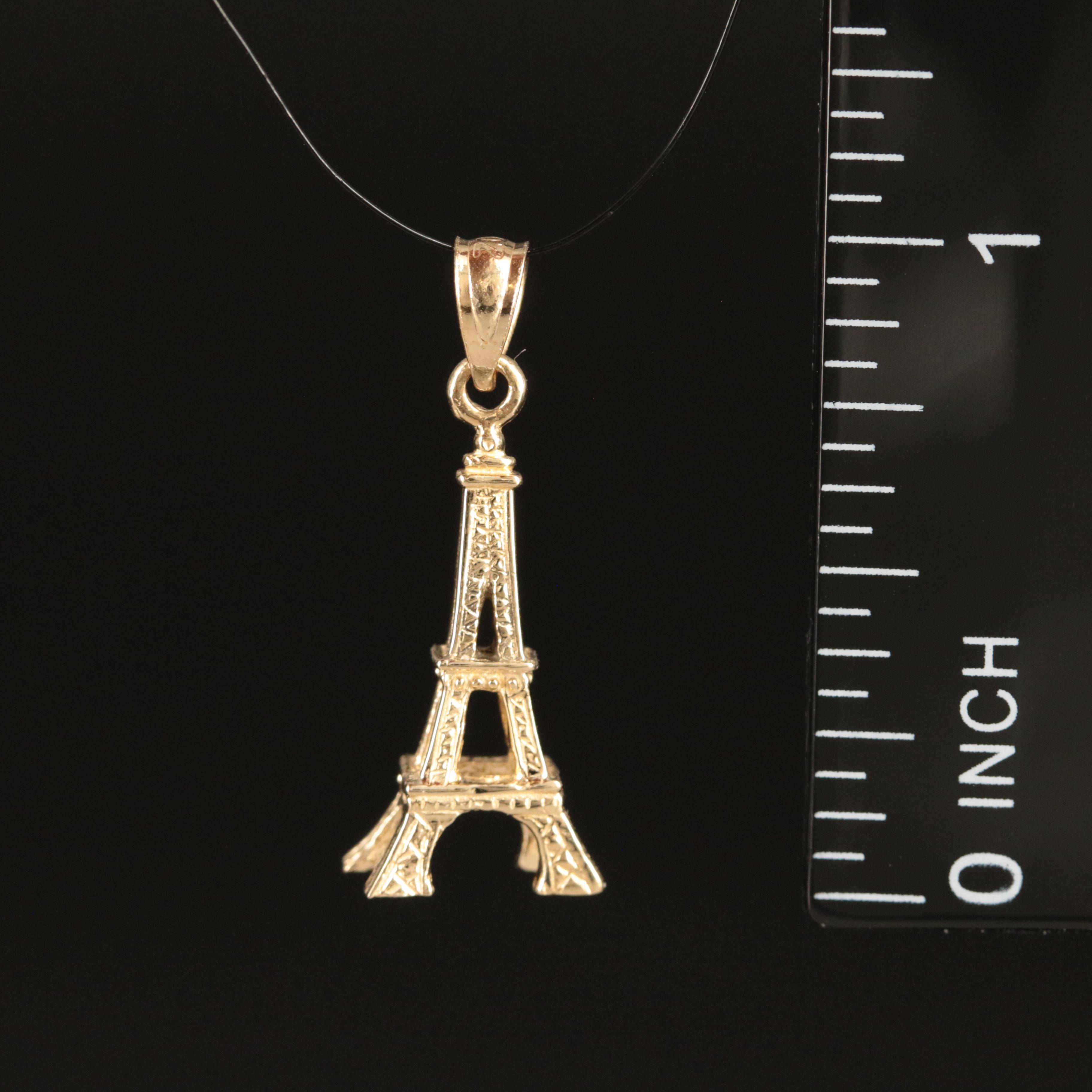 14K Eiffel Tower Pendant