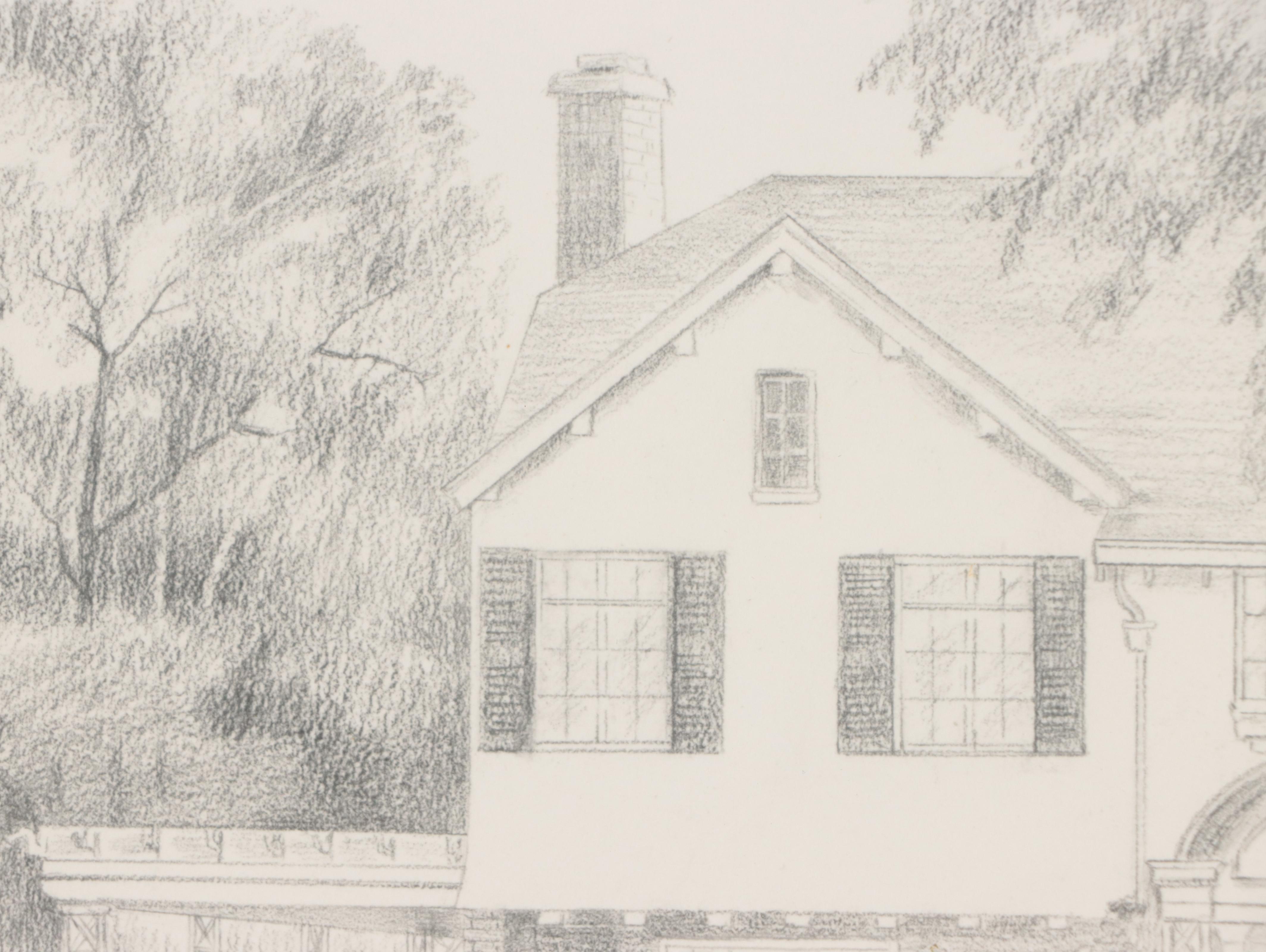 Residential Landscape Graphite Drawing, 1978; More