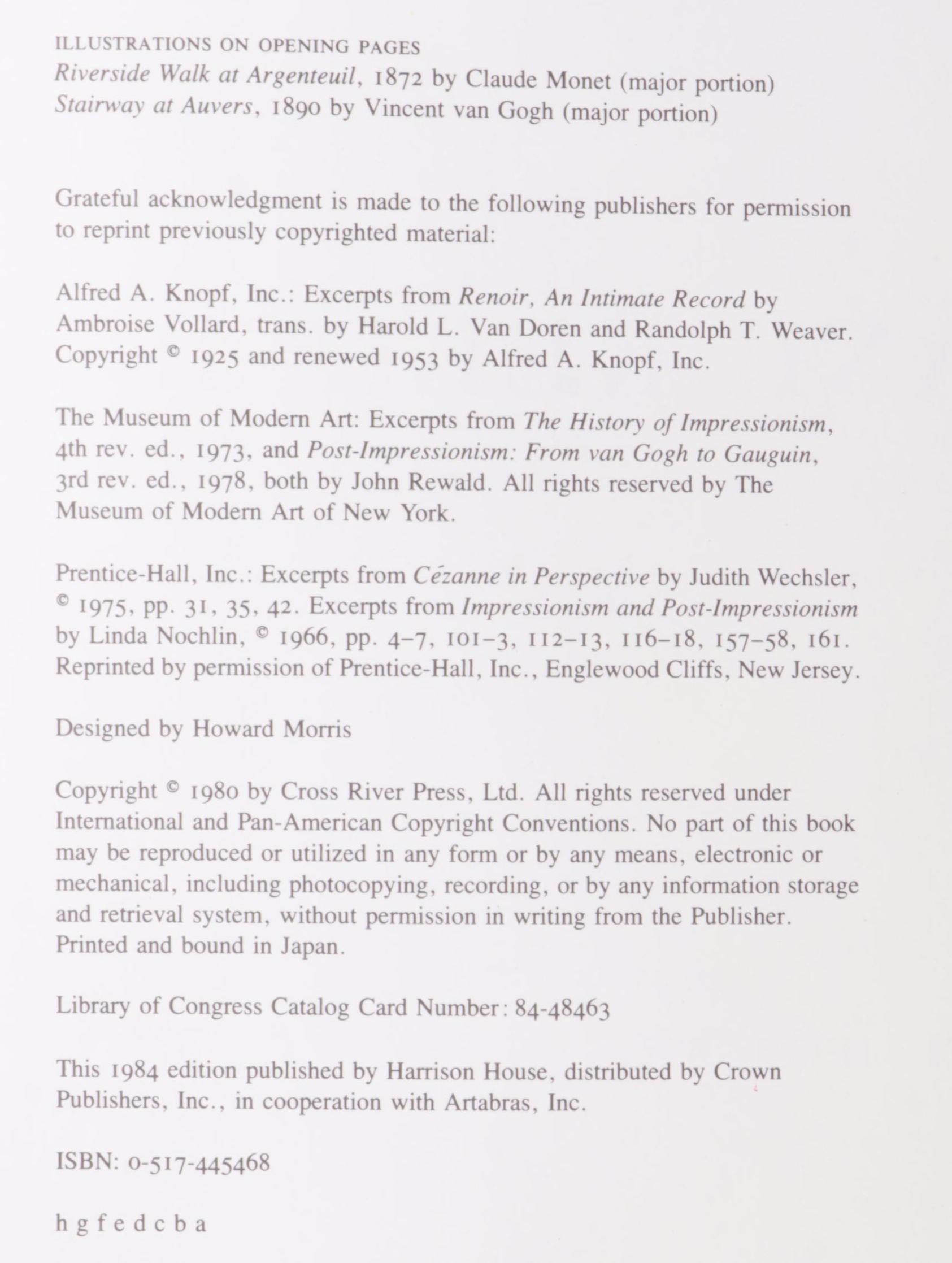 "The Great Book of French Impressionism" by Diane Kelder, 1984