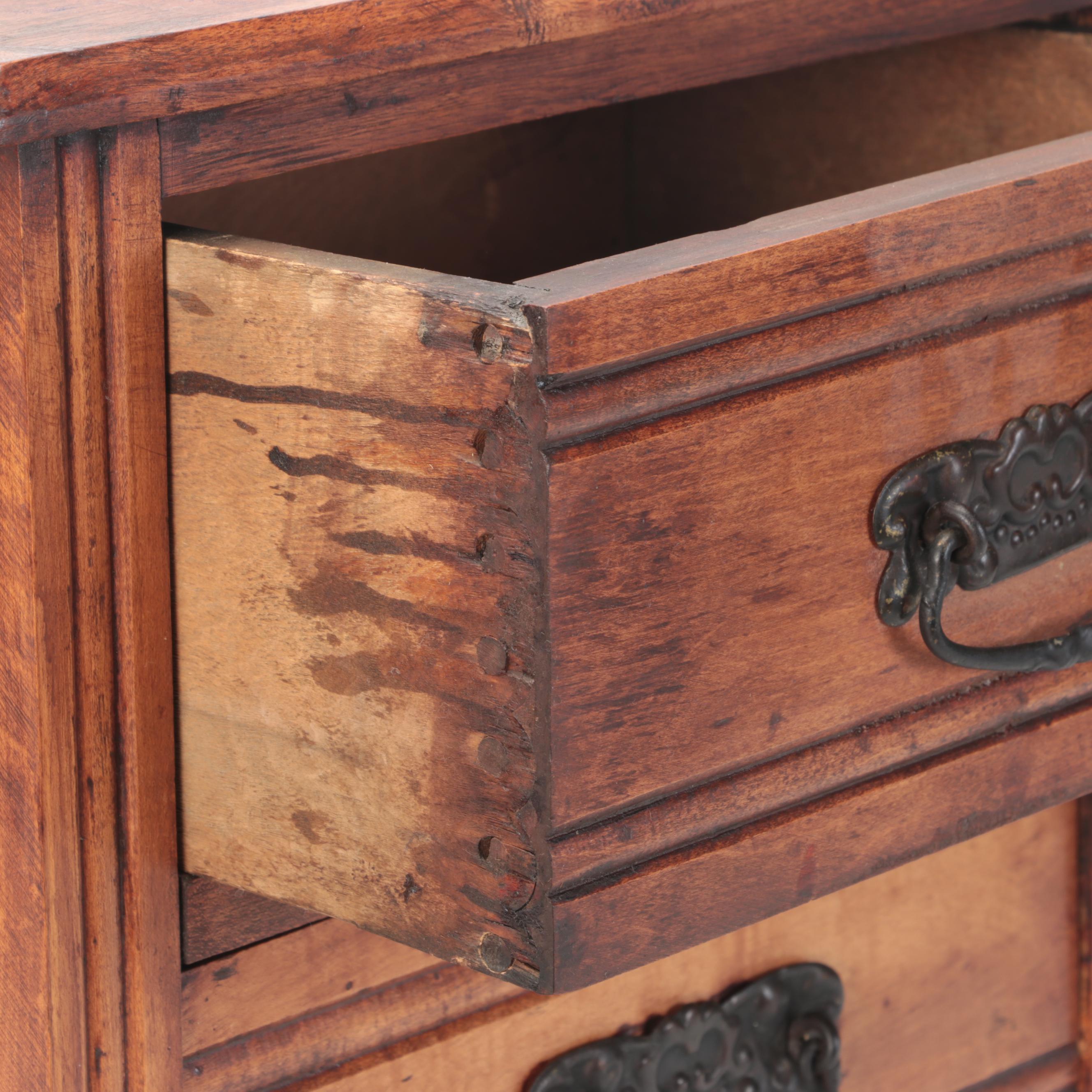 Hand-Crafted Wooden Three Drawer Cabinet