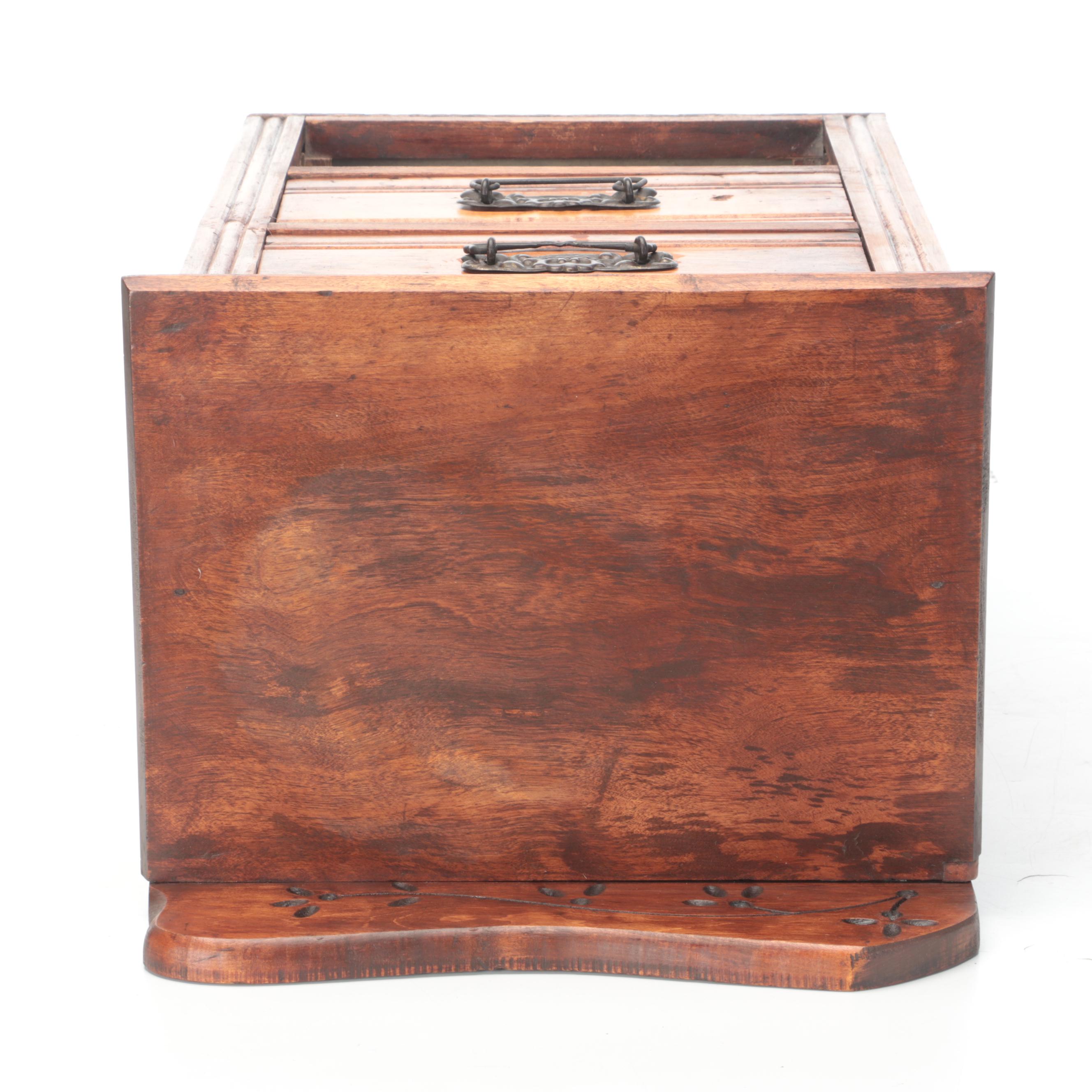 Hand-Crafted Wooden Three Drawer Cabinet