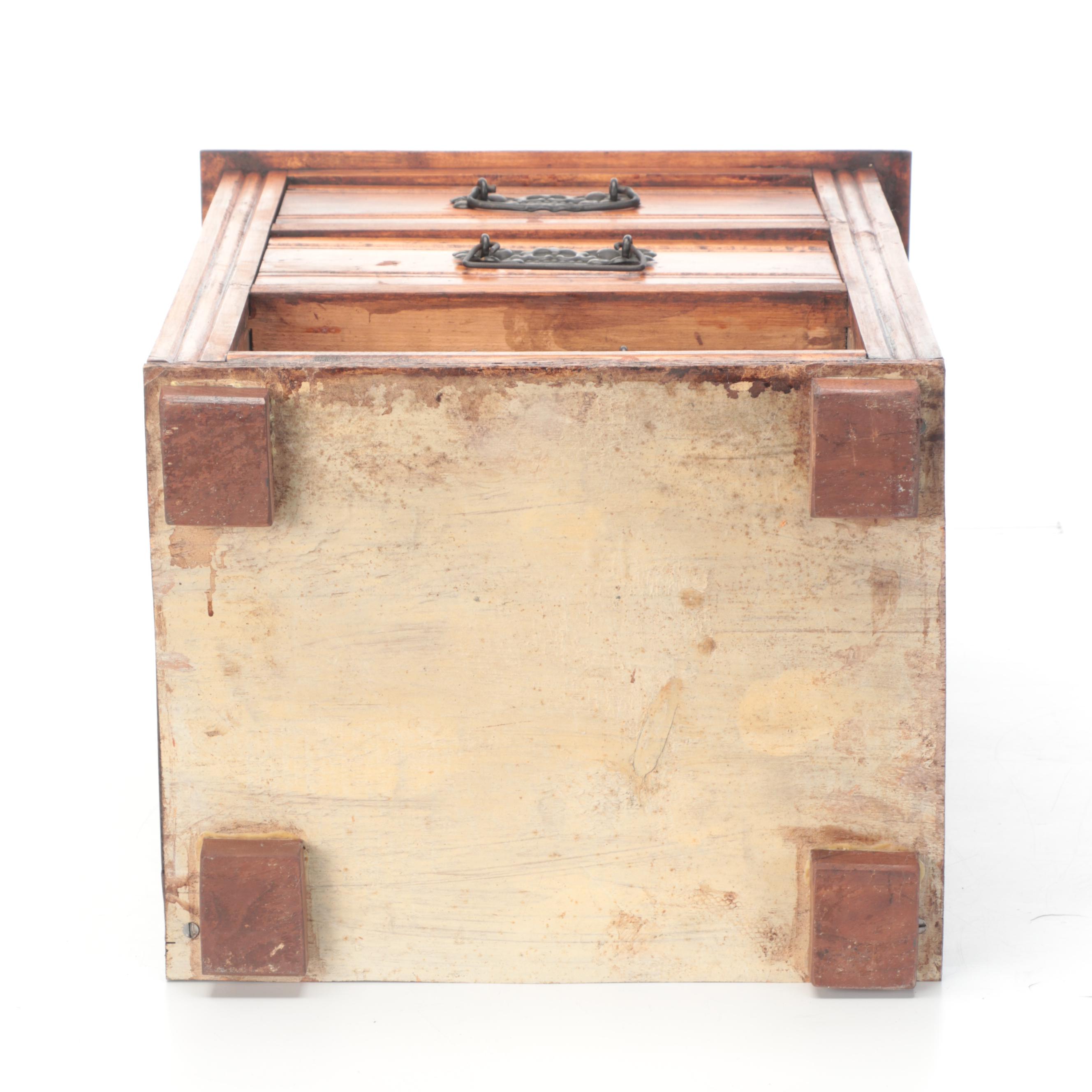 Hand-Crafted Wooden Three Drawer Cabinet