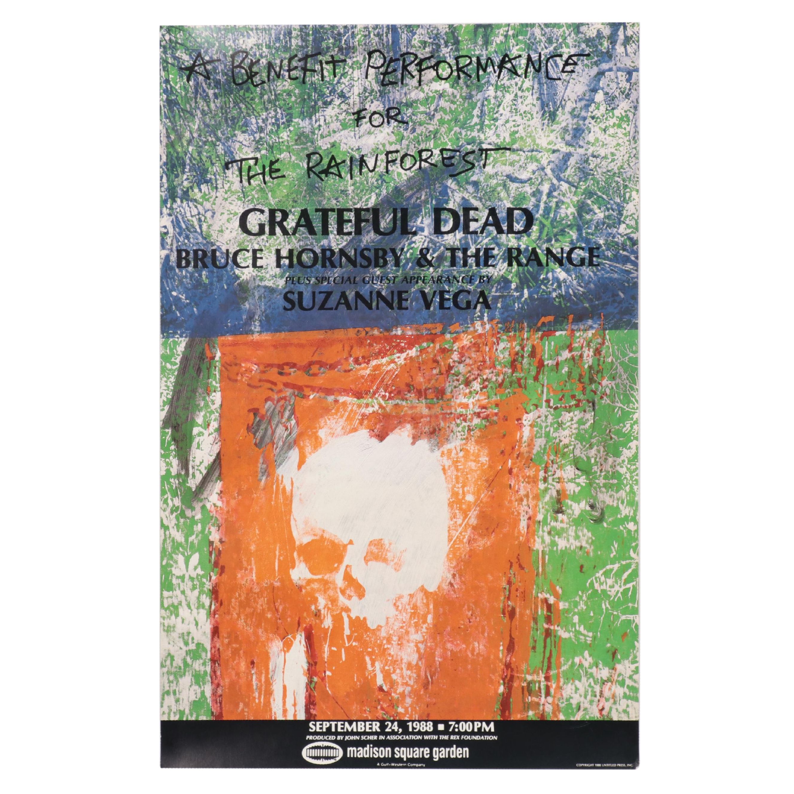 Grateful Dead Offset Lithograph Poster "Benefit Performance for the Rainforest"