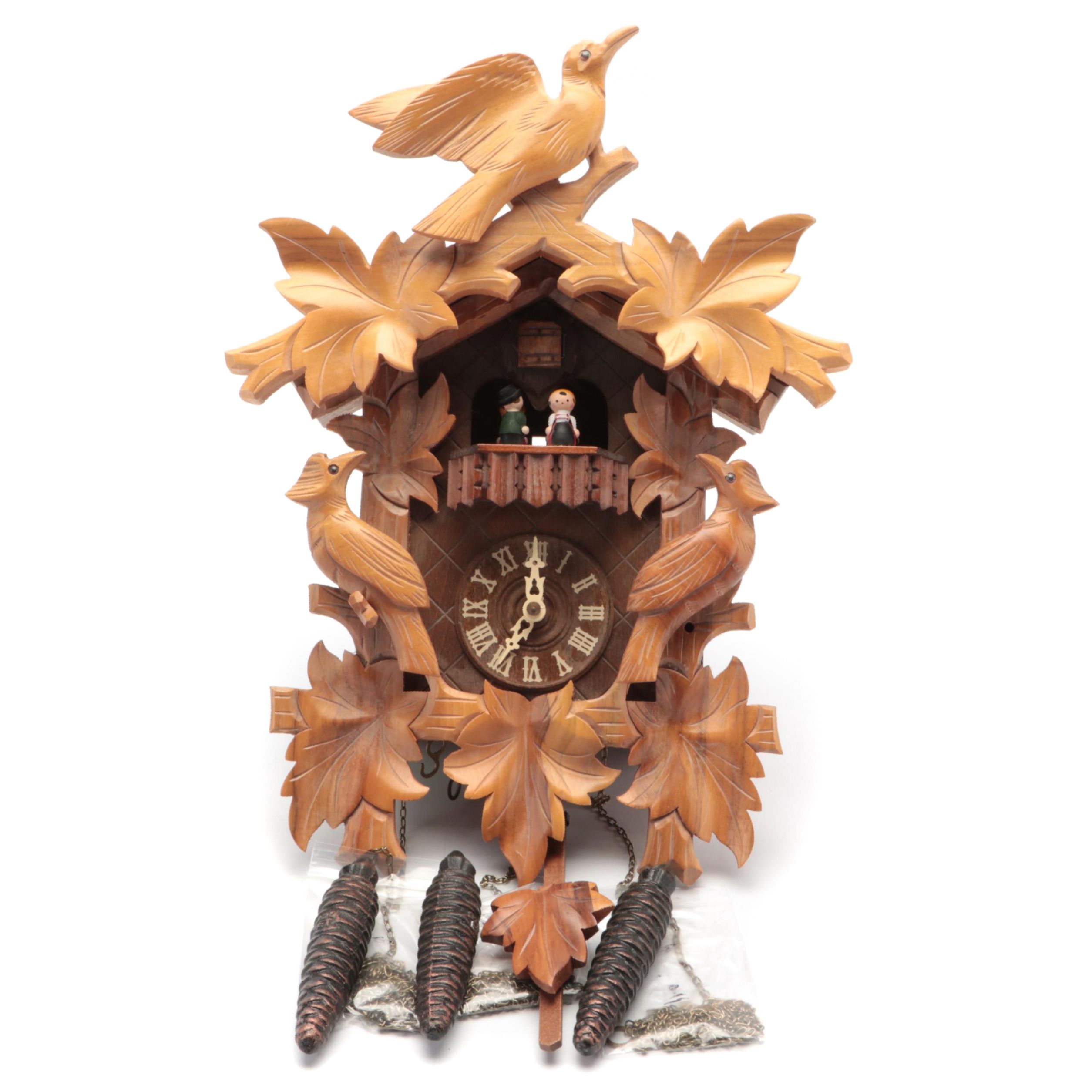 Traditional Style Carved German Musical Cuckoo Clock