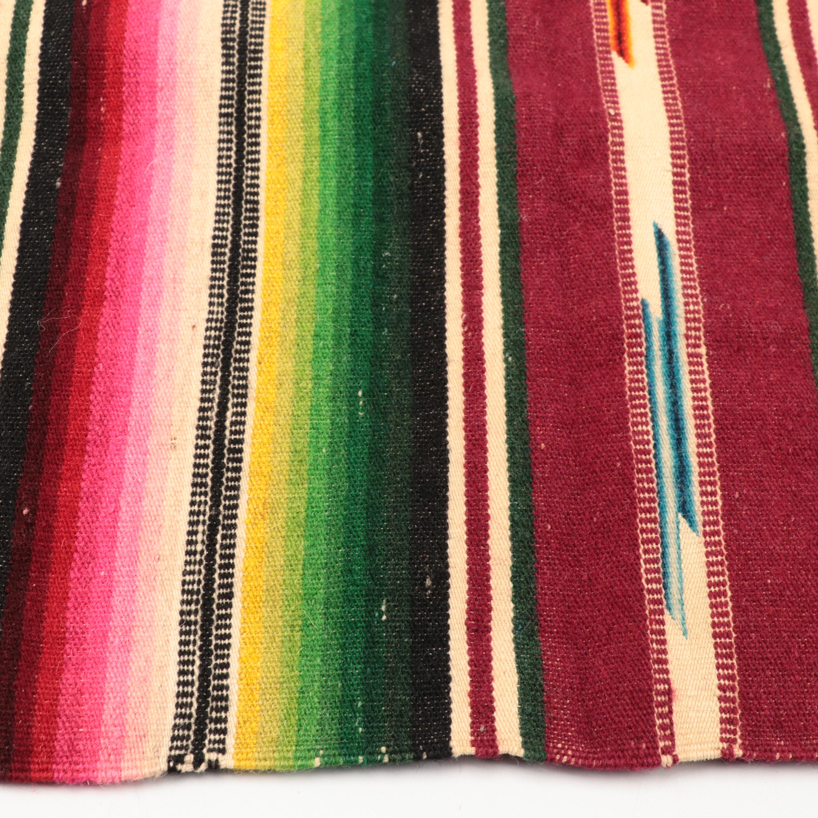 Handwoven Mexican Saltillo Serape Blanket and Mat