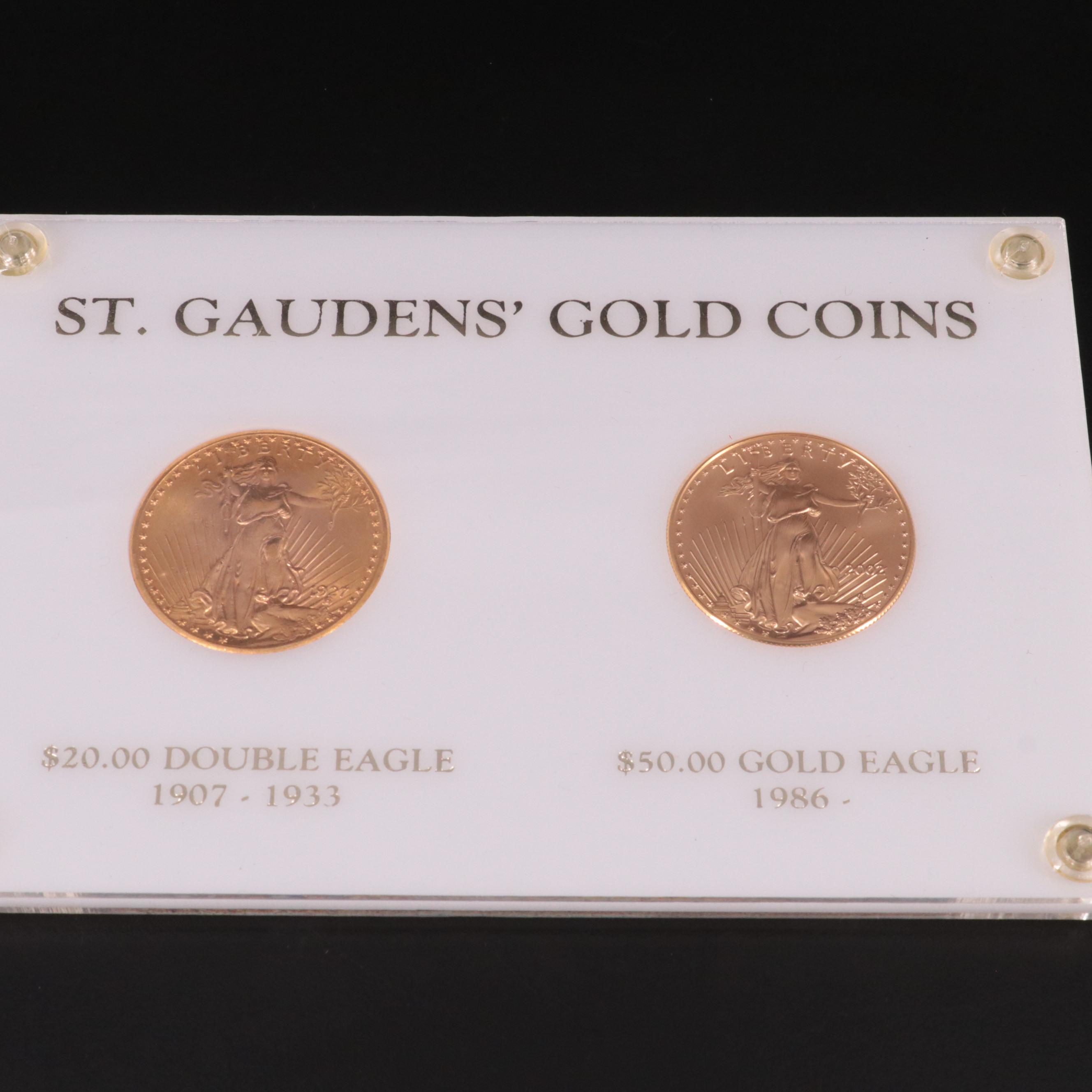 Two St. Gaudens Gold Coins