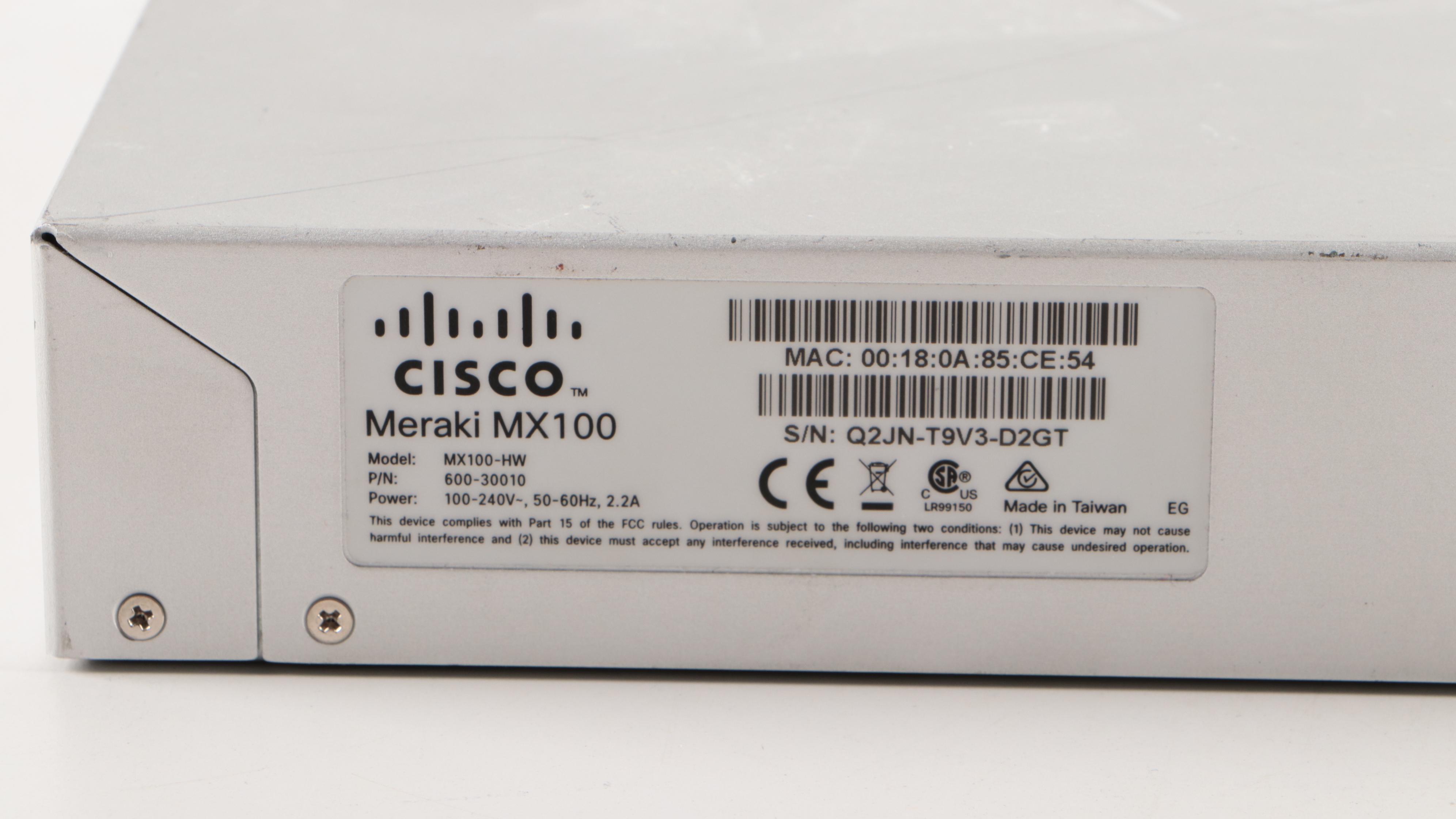 Cisco Meraki MX100 Security Appliance