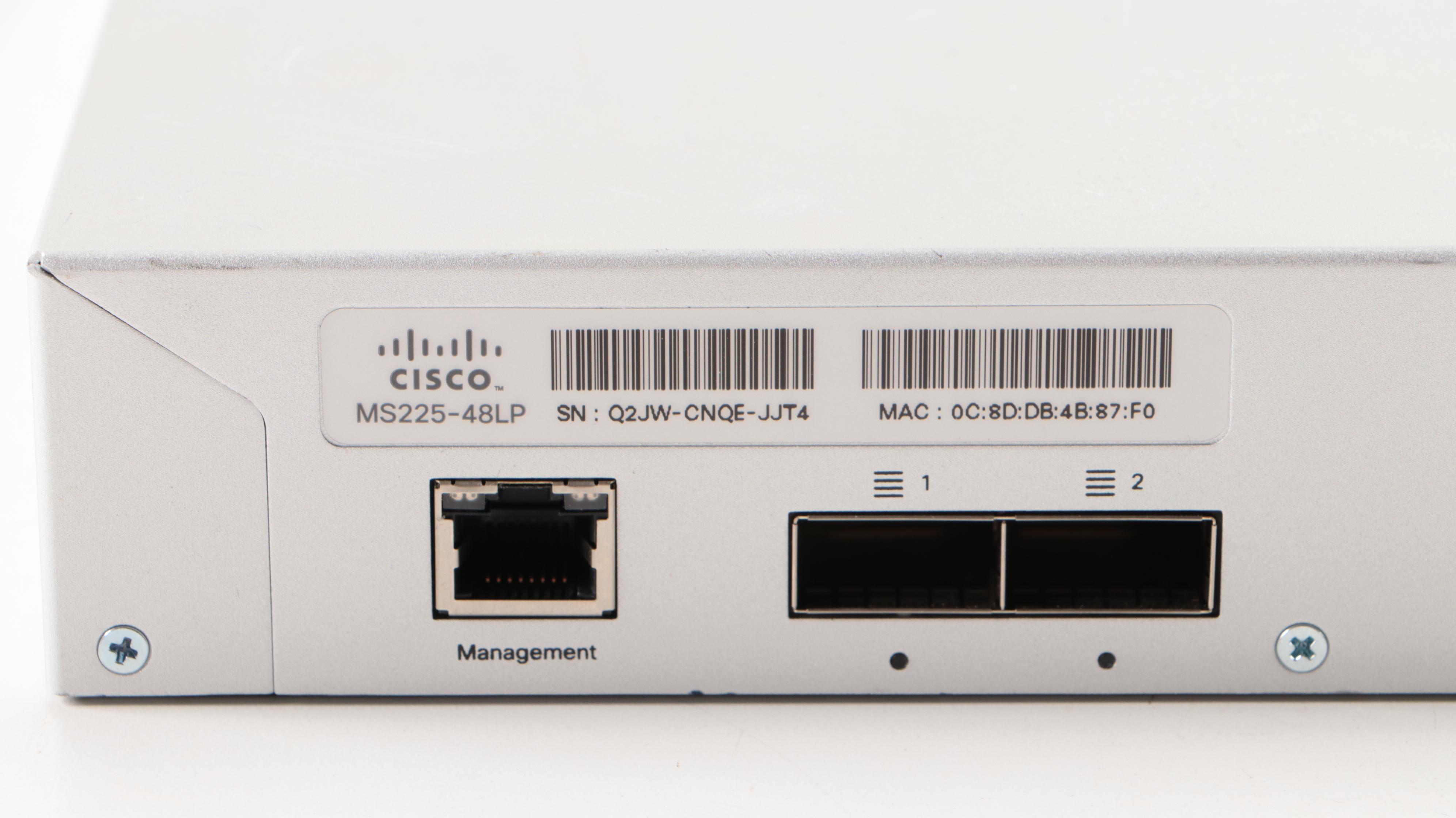 Cisco Meraki Cloud Managed MS225-48LP Gigabit Ethernet Switch