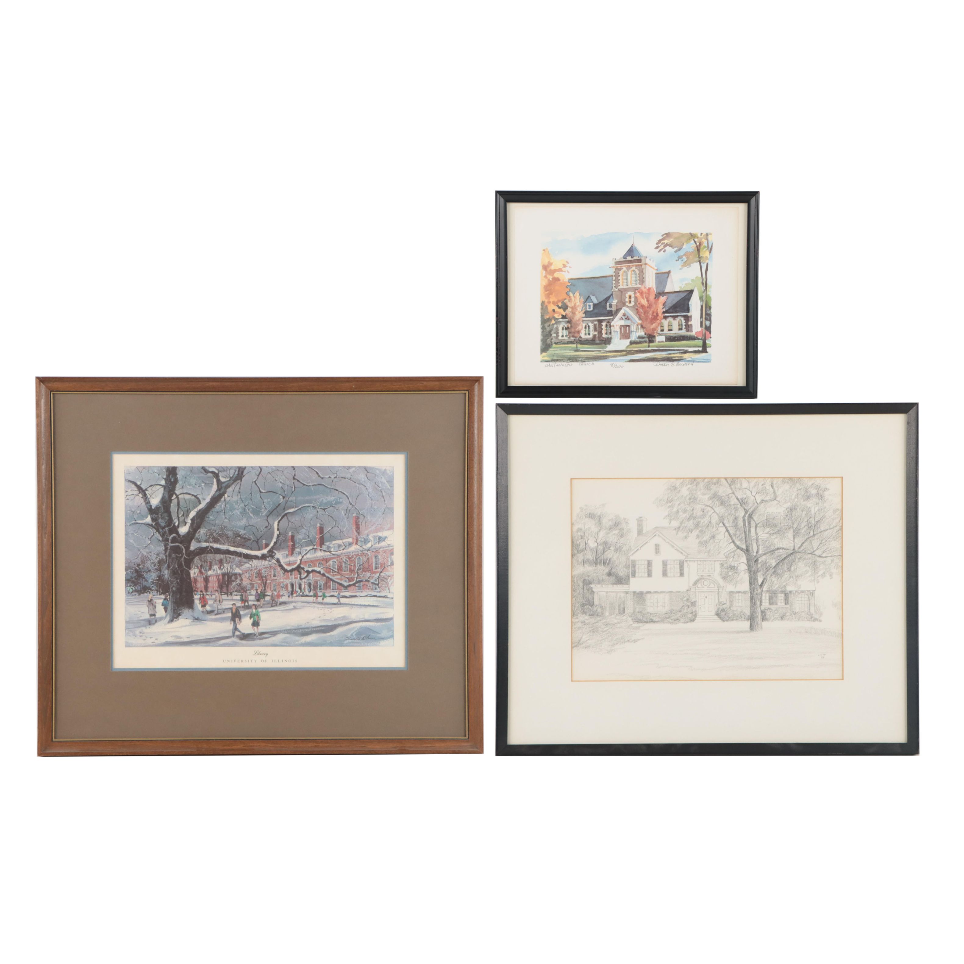 Residential Landscape Graphite Drawing, 1978; More