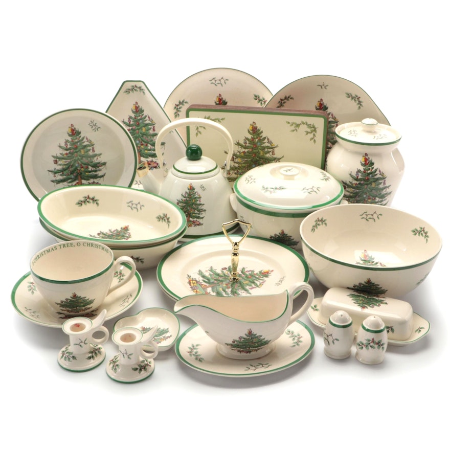 Spode "Christmas Tree" Serveware and Table Accessories