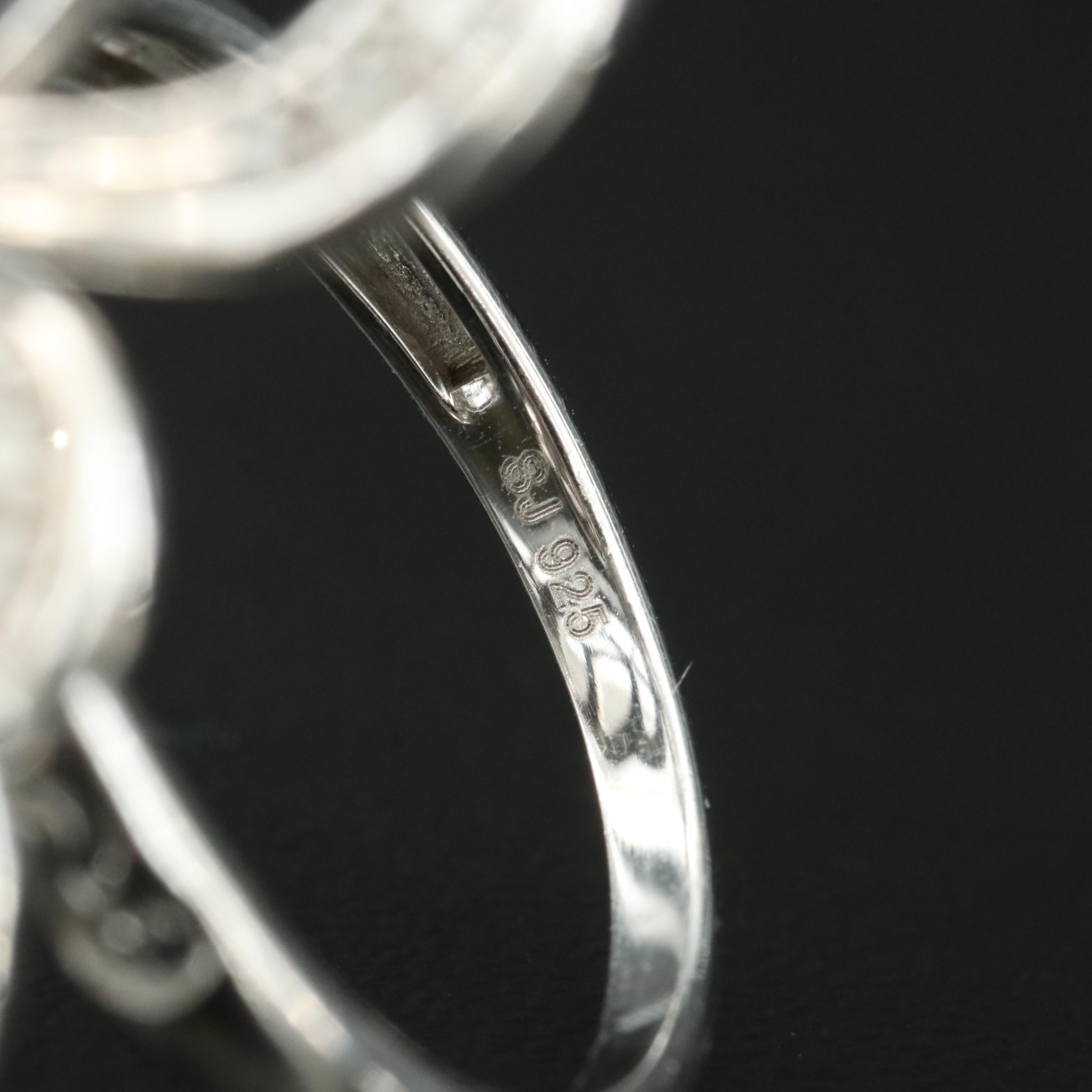 Sterling Diamond Butterfly Ring