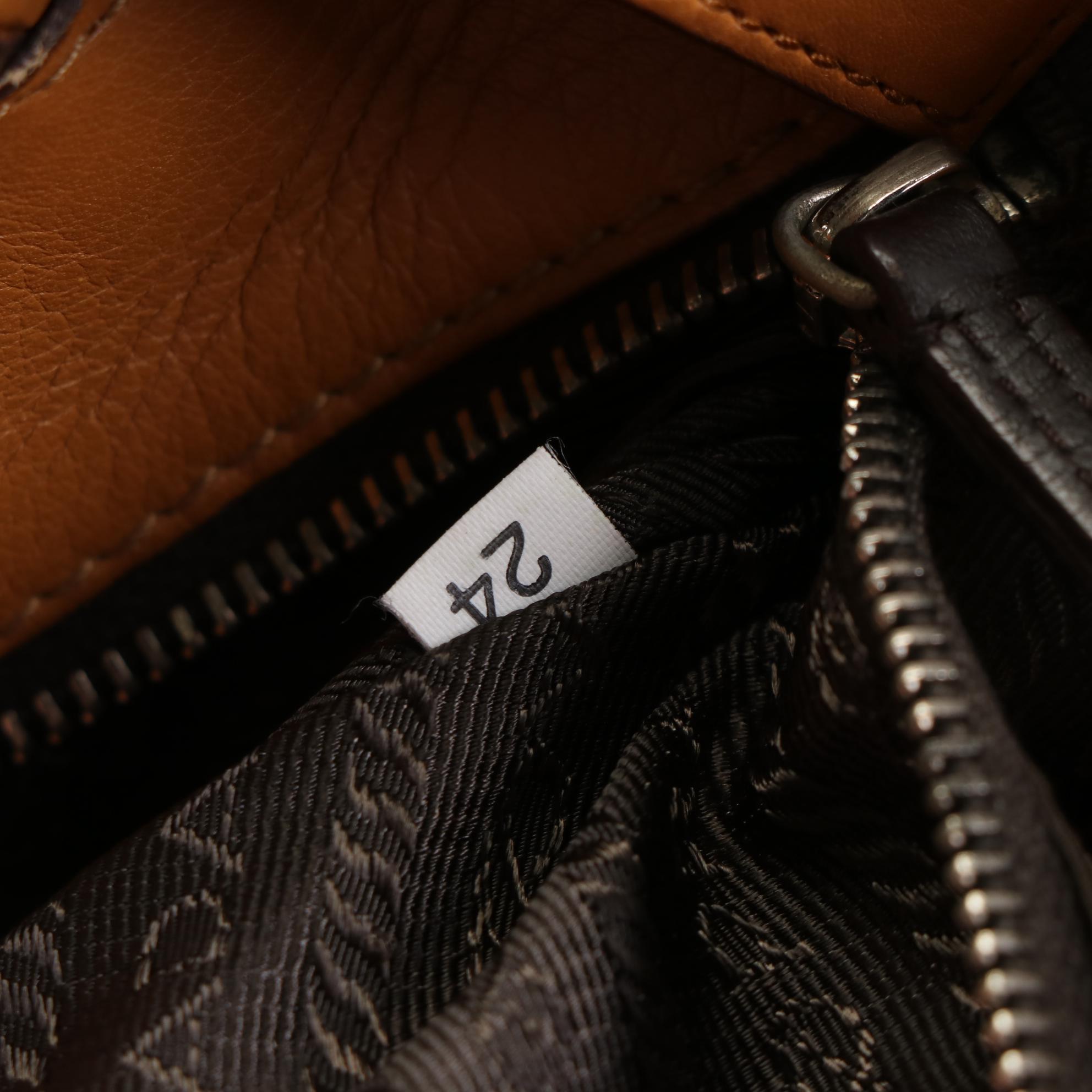 Prada Locking Shoulder Bag in Grained Leather