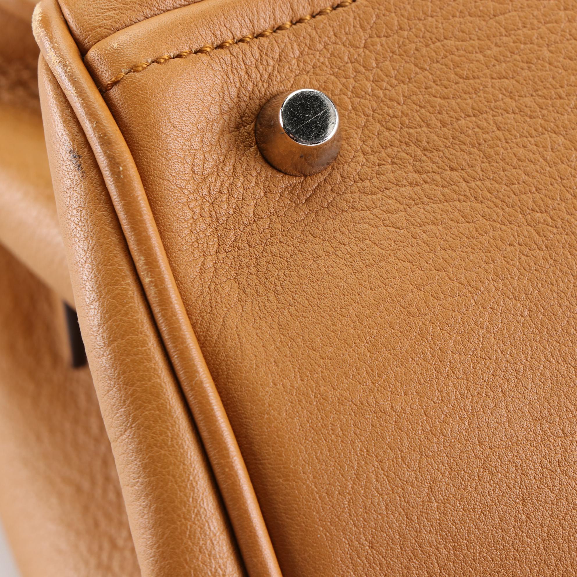 Prada Locking Shoulder Bag in Grained Leather