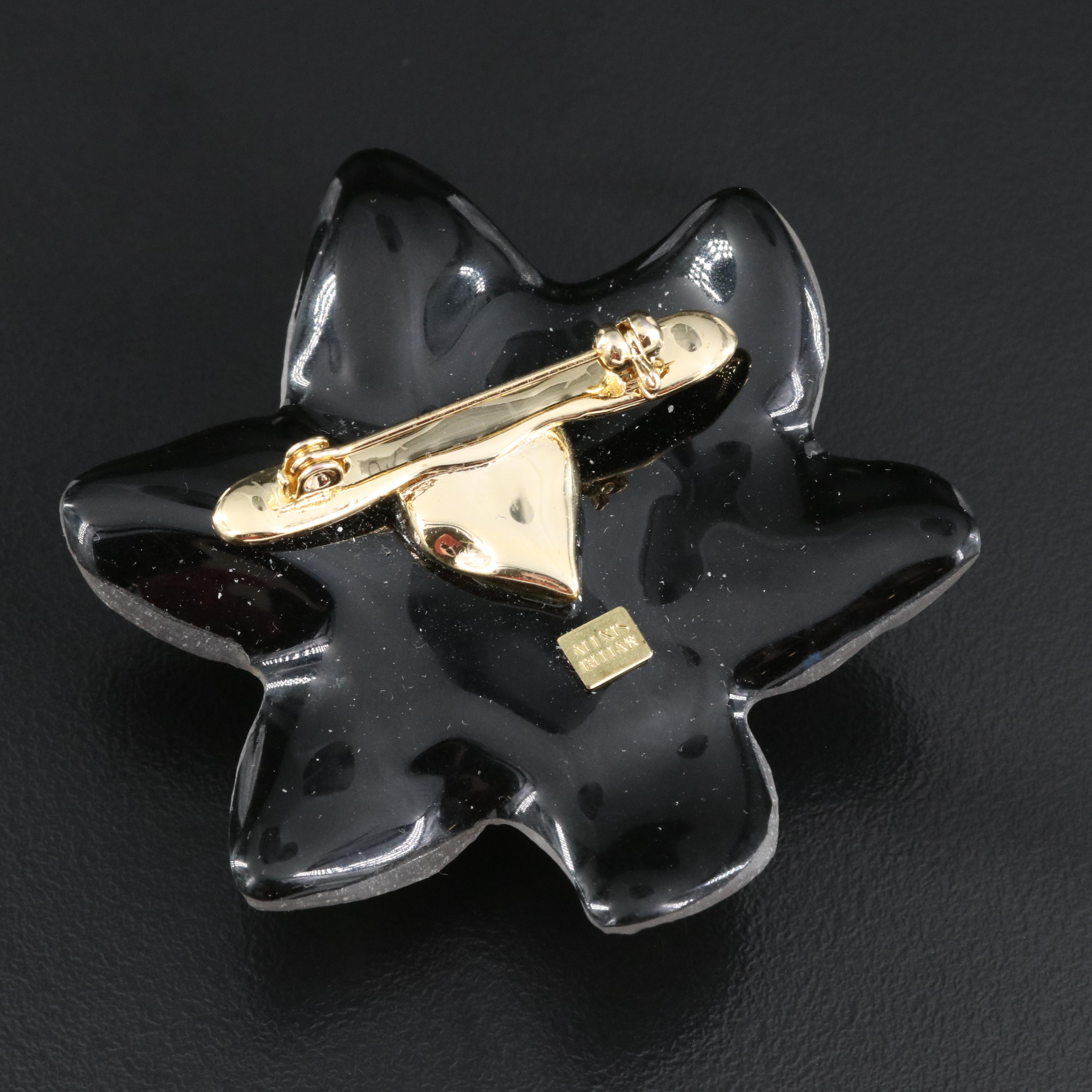 Alexis Bittar Lucite and Glass Flower Brooch