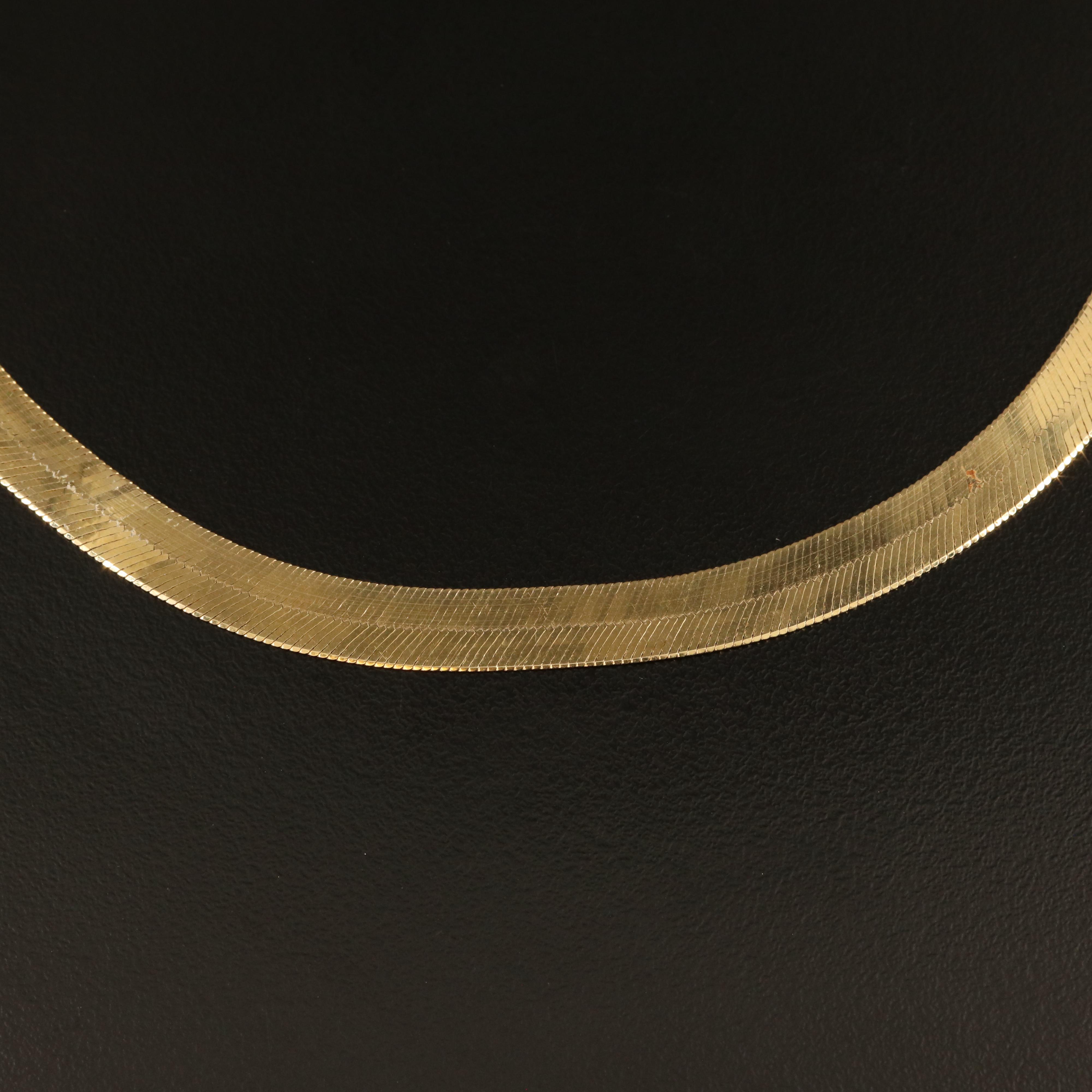 14K Graduated Herringbone Necklace