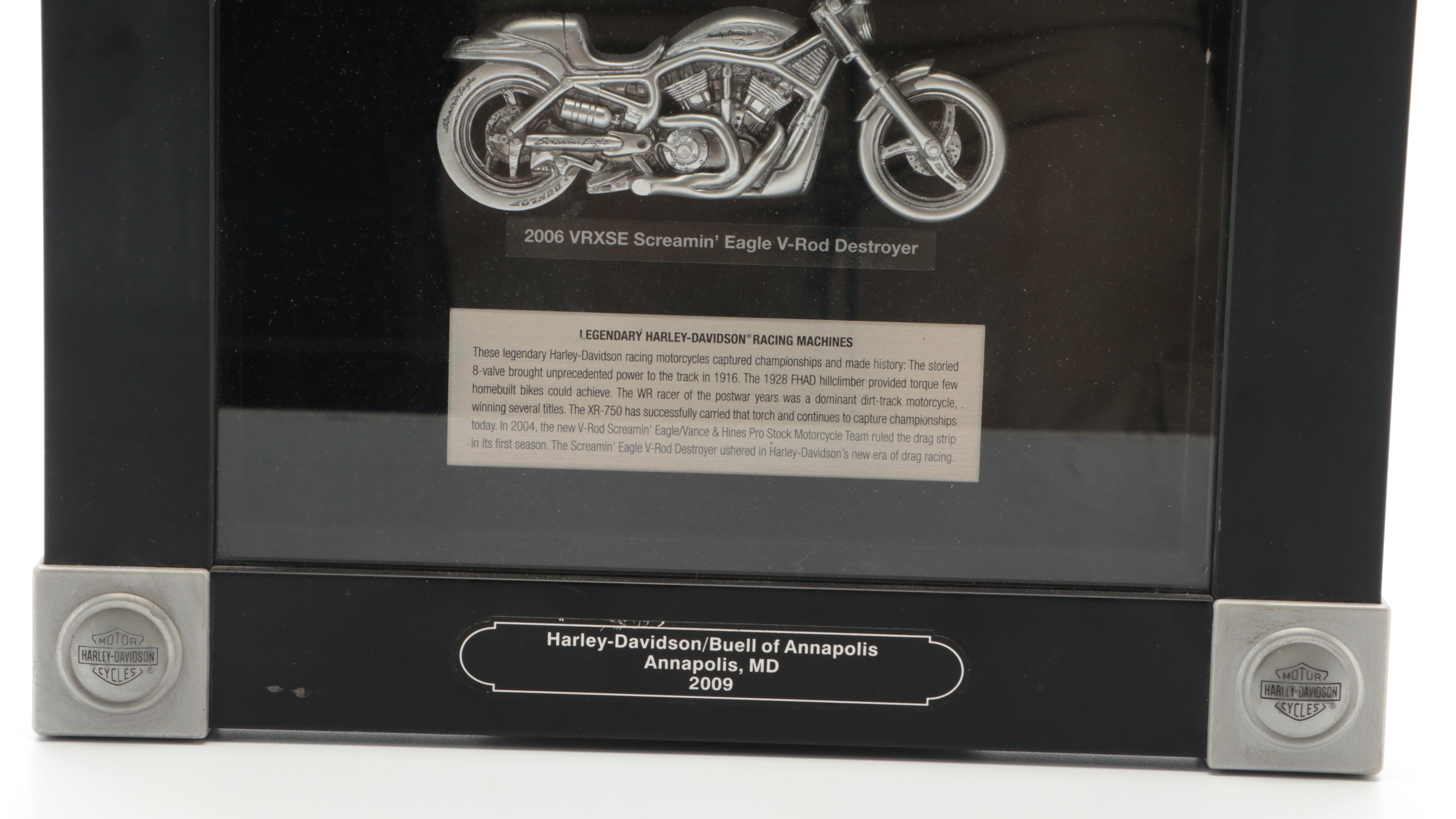 Harley Davidson Legendary Racing Machines Shadow Box Display