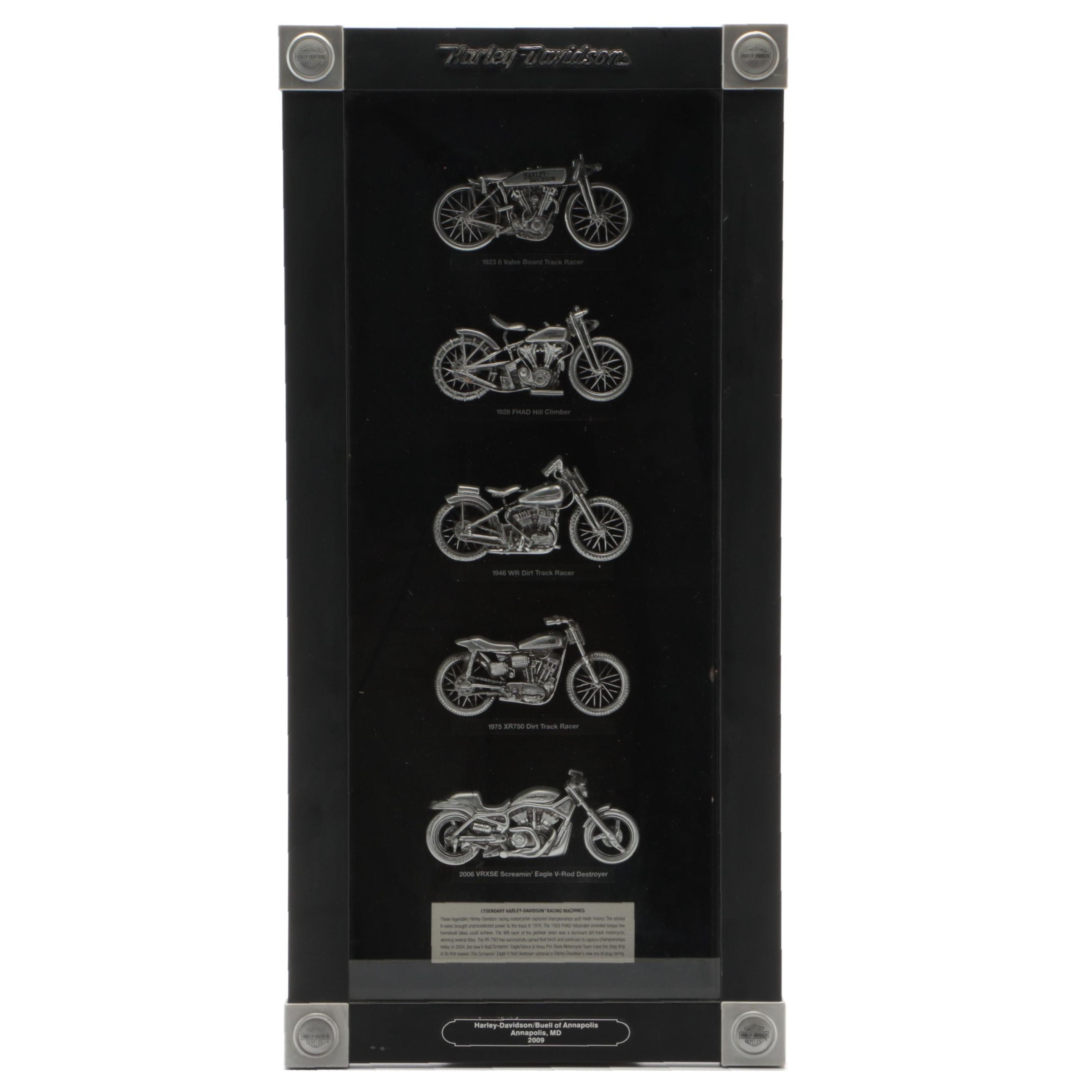 Harley Davidson Legendary Racing Machines Shadow Box Display