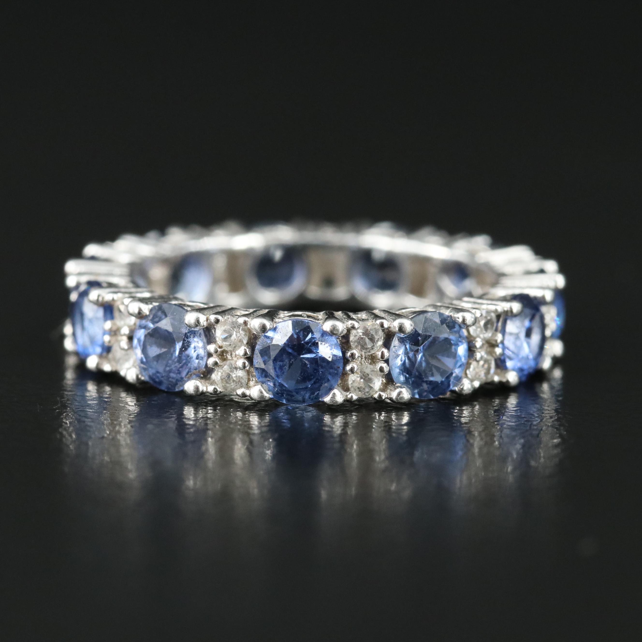 Suzy Le Vian Sterling Sapphire and Topaz Eternity Band